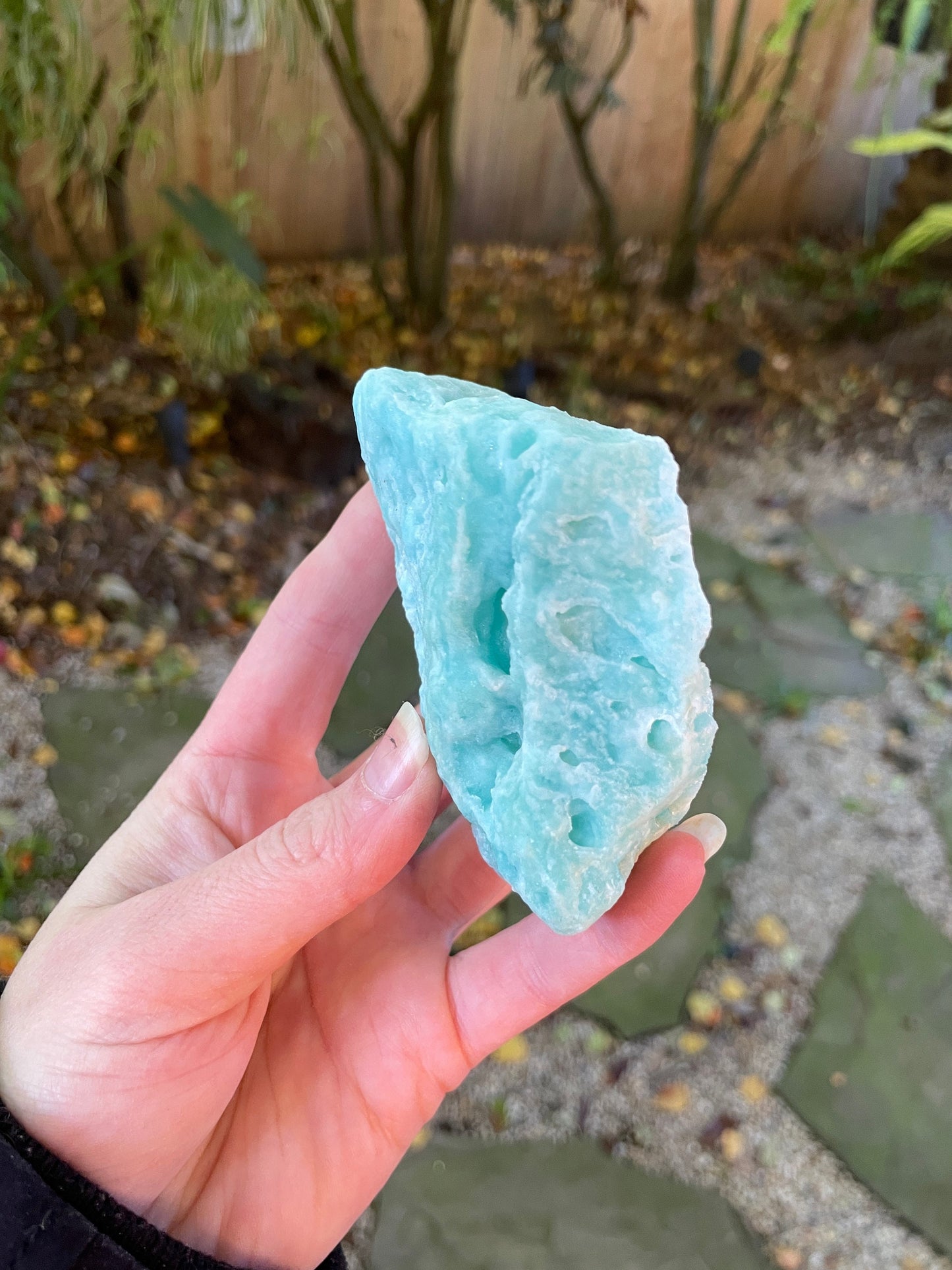 Raw Blue Aragonite Specimen From Afghanistan 228.1g Self Standing Crystal Mineral