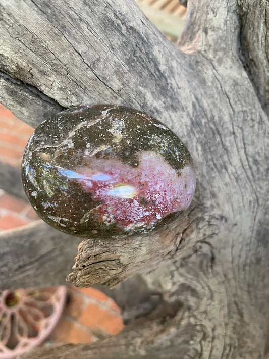 Beautiful Ocean Jasper Palm Stone 124.2g From Madagascar Specimen