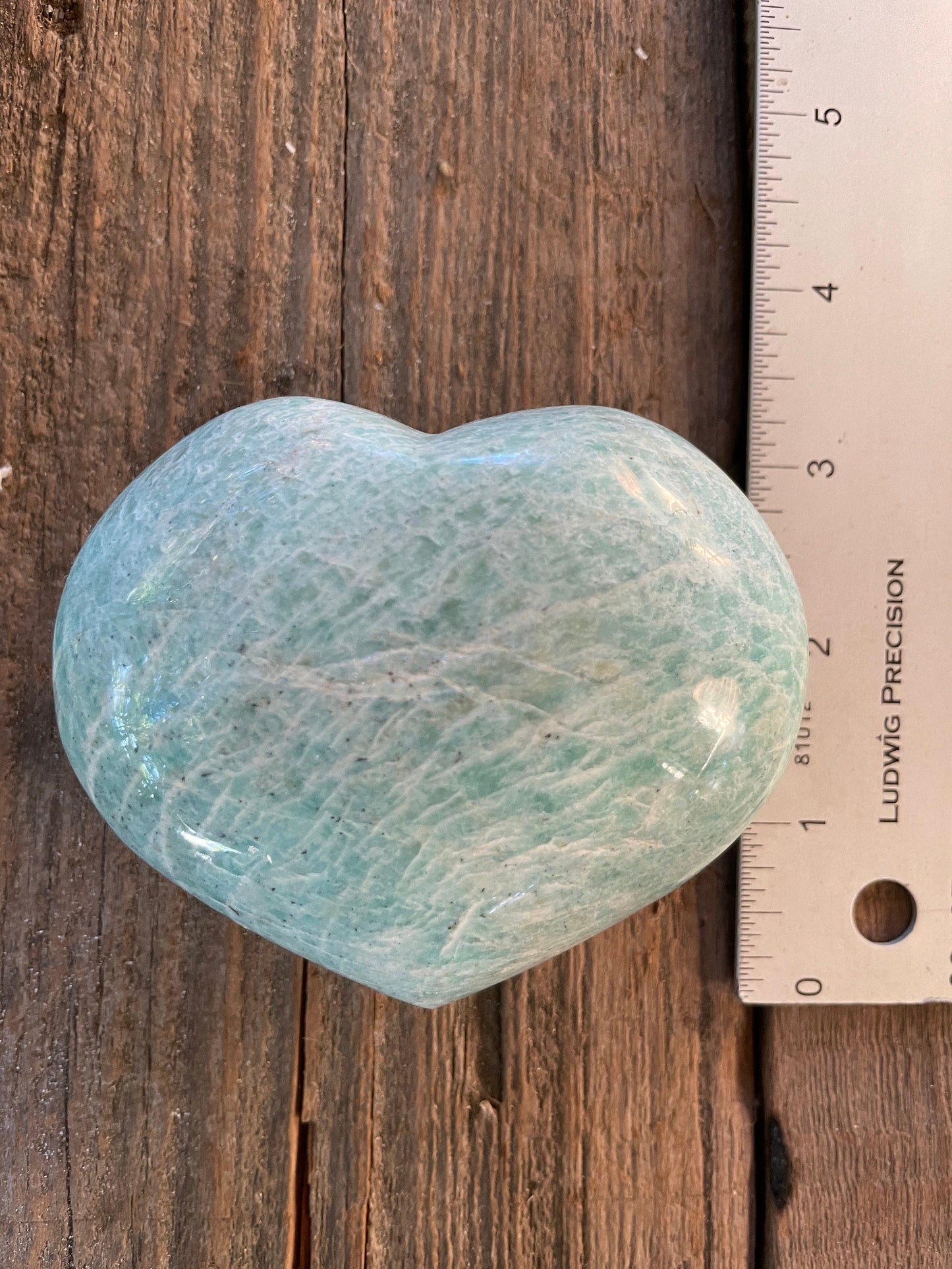 Medium Blue Polished Amazonite Heart 412g From Madagascar Mineral Crystal