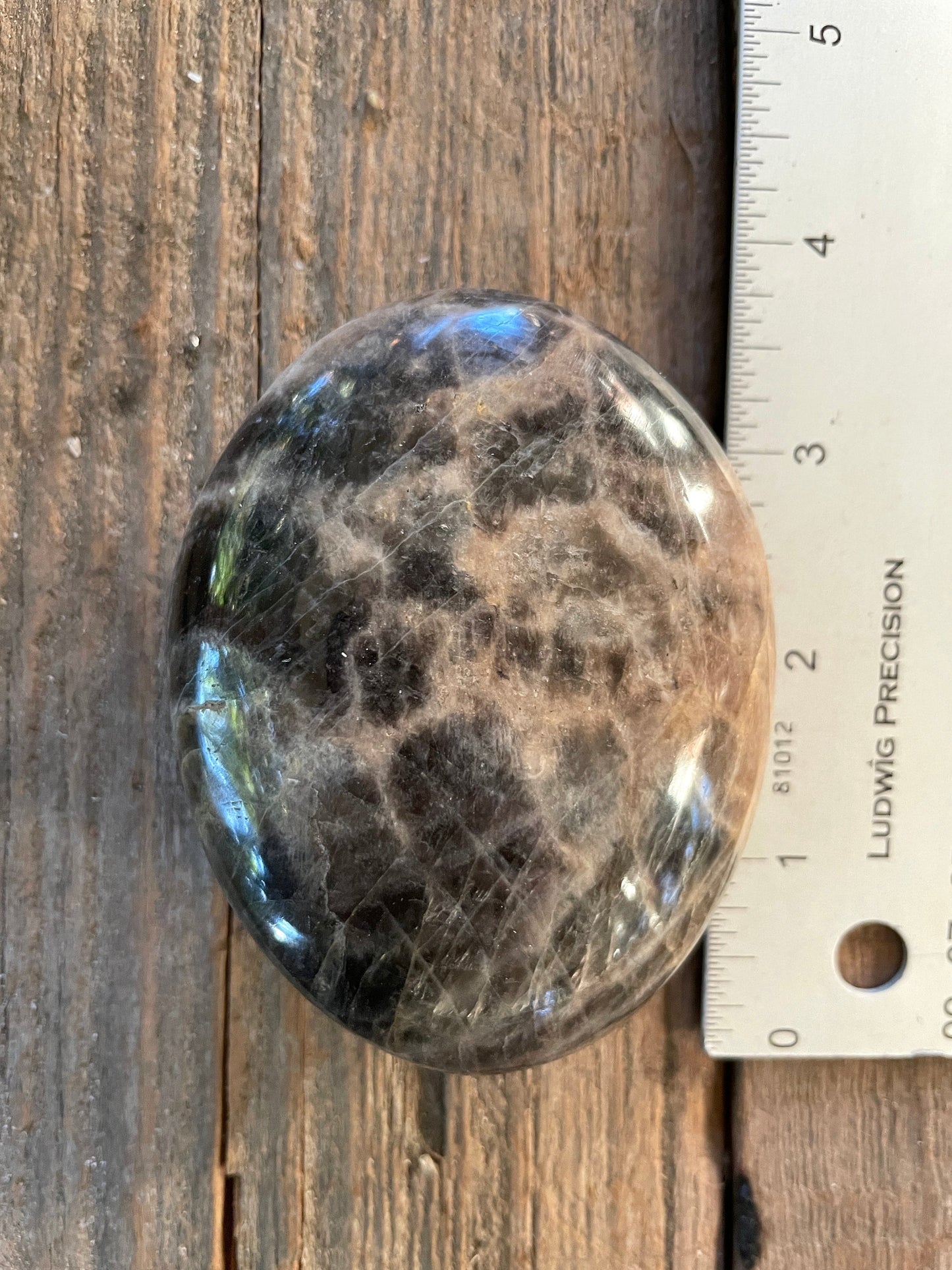 Black Moonstone Palm Stone Gallete 248g Specimen From Madagascar Mineral Crystal