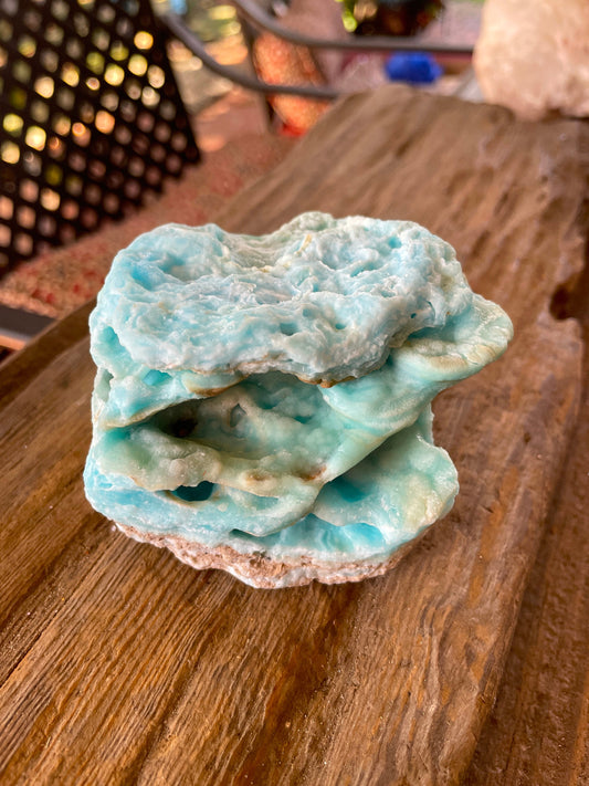 Raw Blue Aragonite Specimen From Afghanistan 382g Self Standing Crystal Mineral