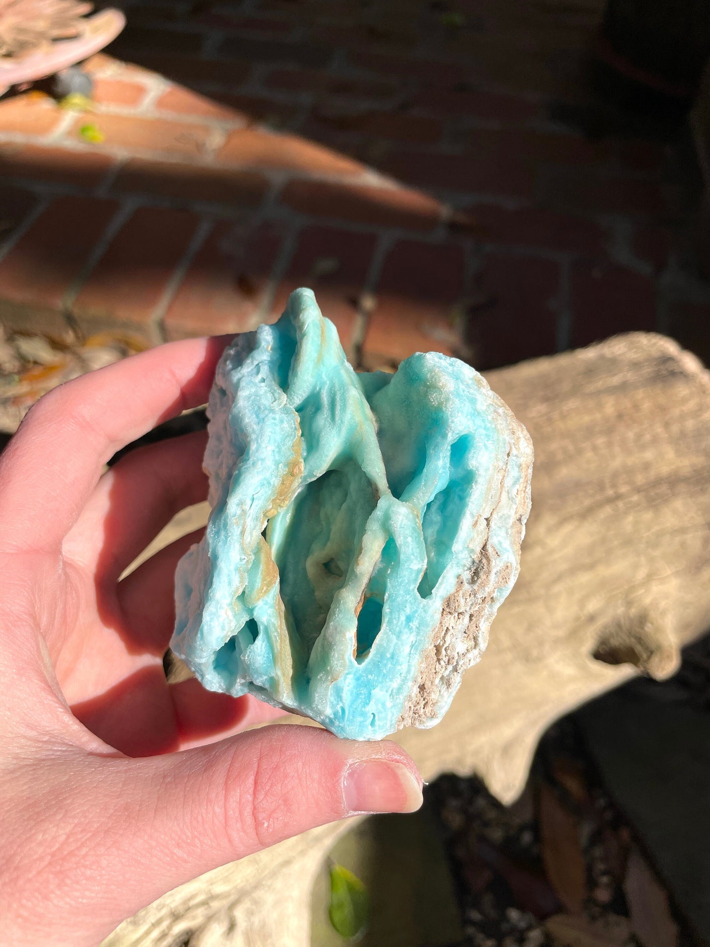 Raw Blue Aragonite Specimen From Afghanistan 382g Self Standing Crystal Mineral