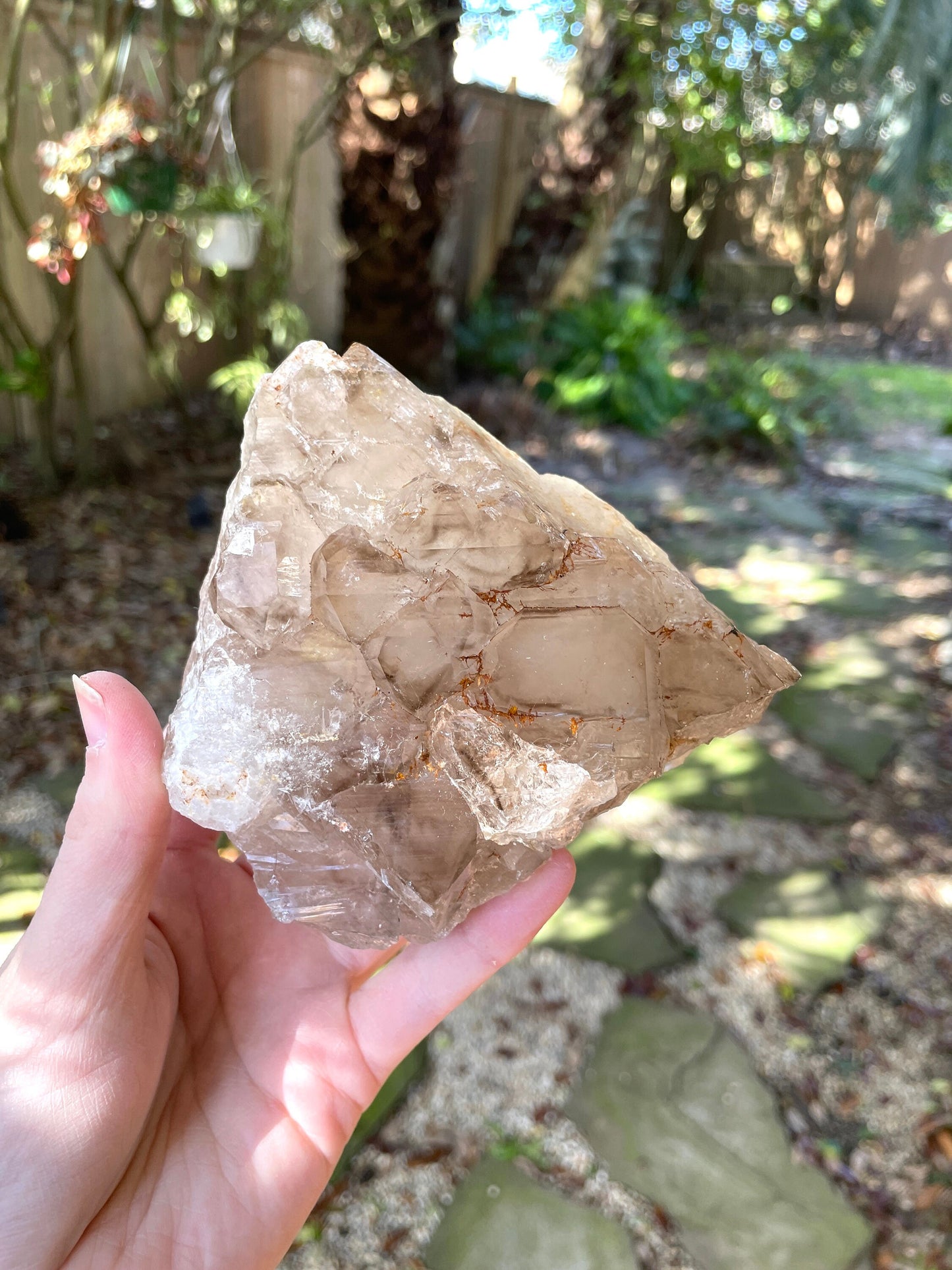 Smokey Elesital Quartz Specimen With hematite from Minas Gerais Brazil, 644g 1lb 6.8oz