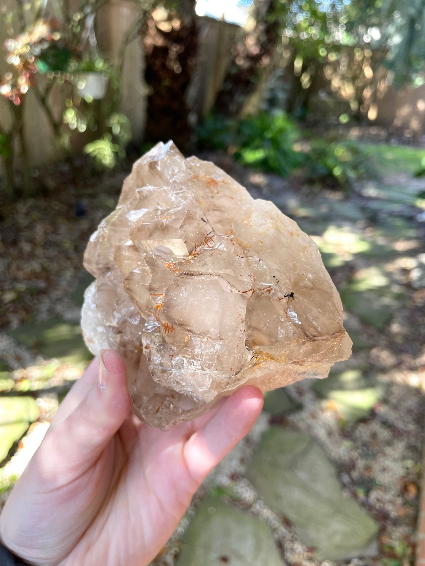 Smokey Elesital Quartz Specimen With hematite from Minas Gerais Brazil, 644g 1lb 6.8oz
