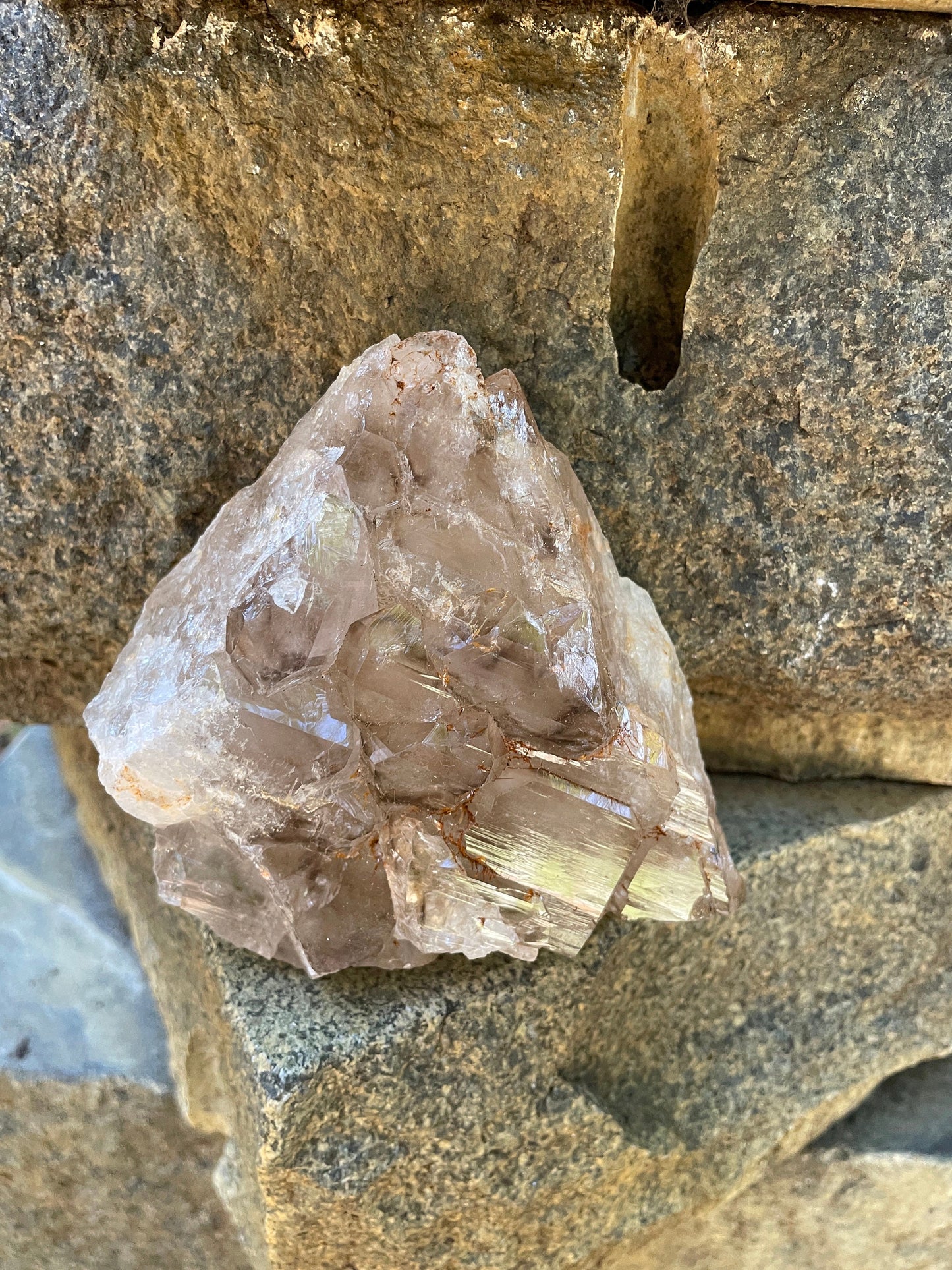 Smokey Elesital Quartz Specimen With hematite from Minas Gerais Brazil, 644g 1lb 6.8oz