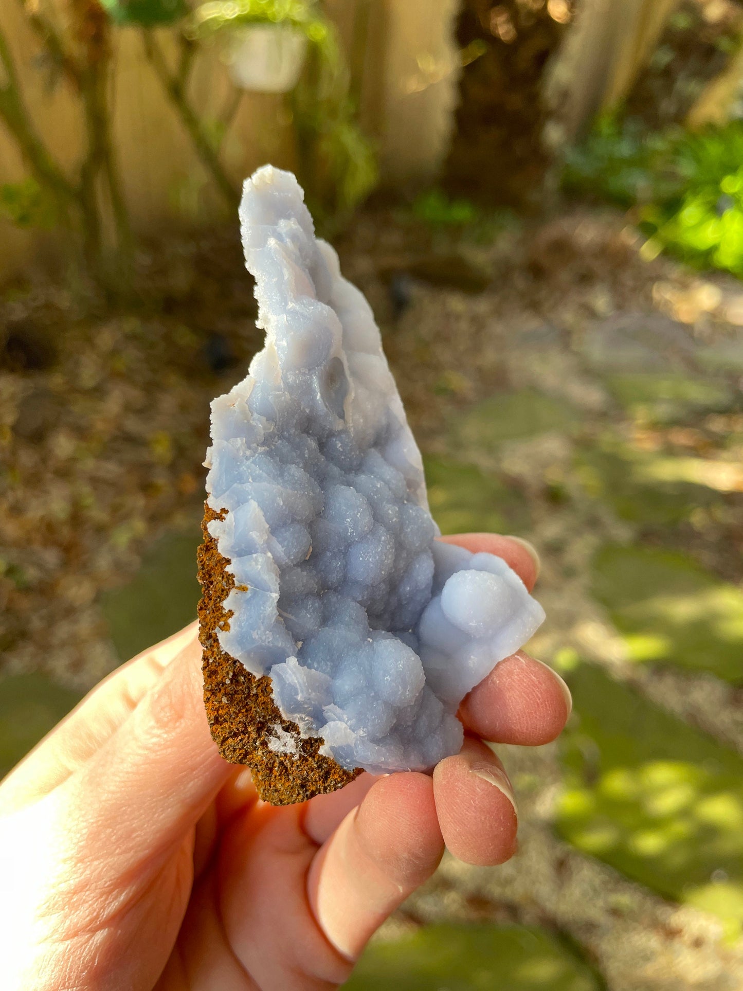 Blue Botryoidal Chalcedony Specimen 138.2g from Moquengua Near Puno, Peru Mineral Crystal