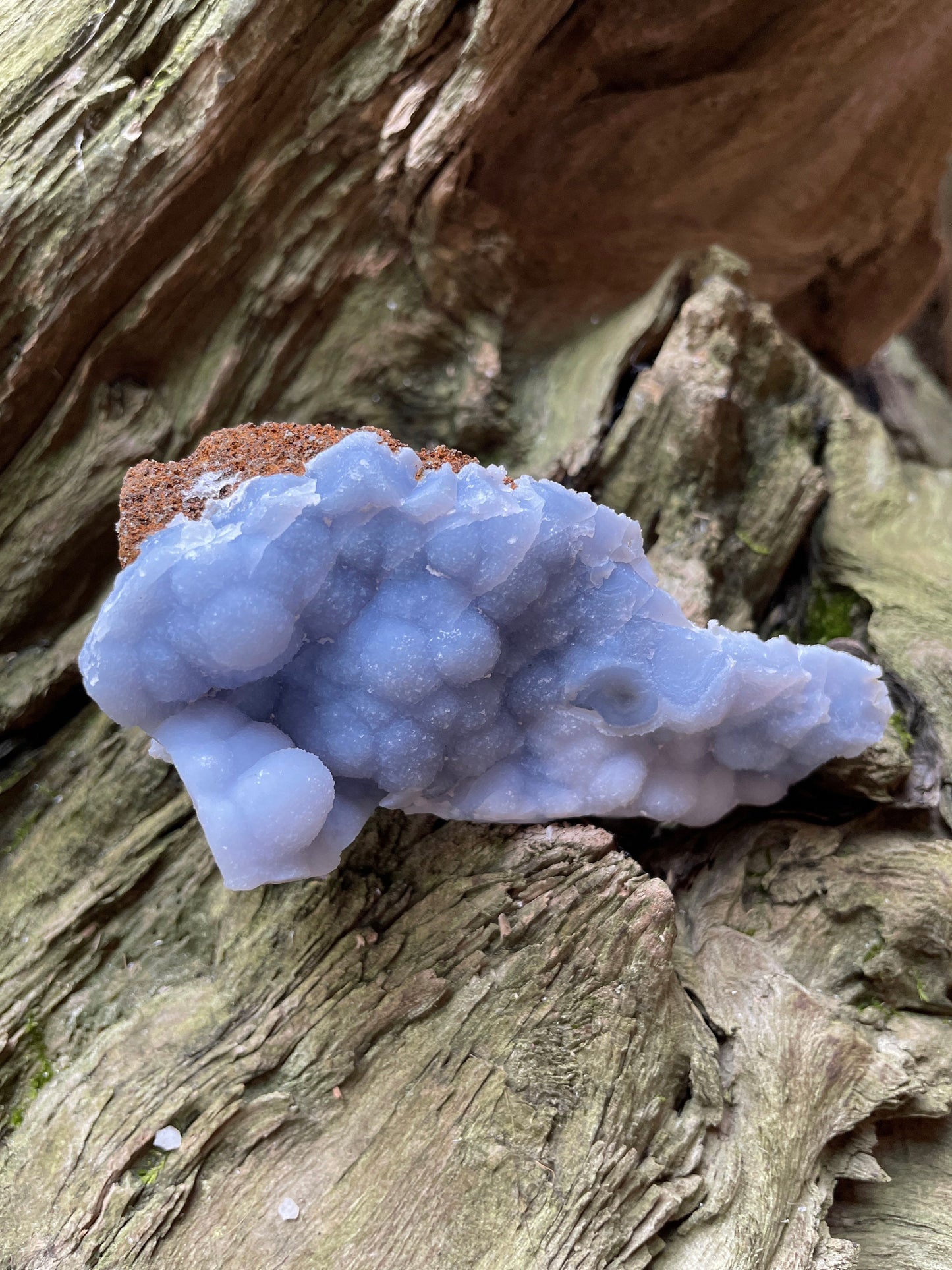 Blue Botryoidal Chalcedony Specimen 138.2g from Moquengua Near Puno, Peru Mineral Crystal