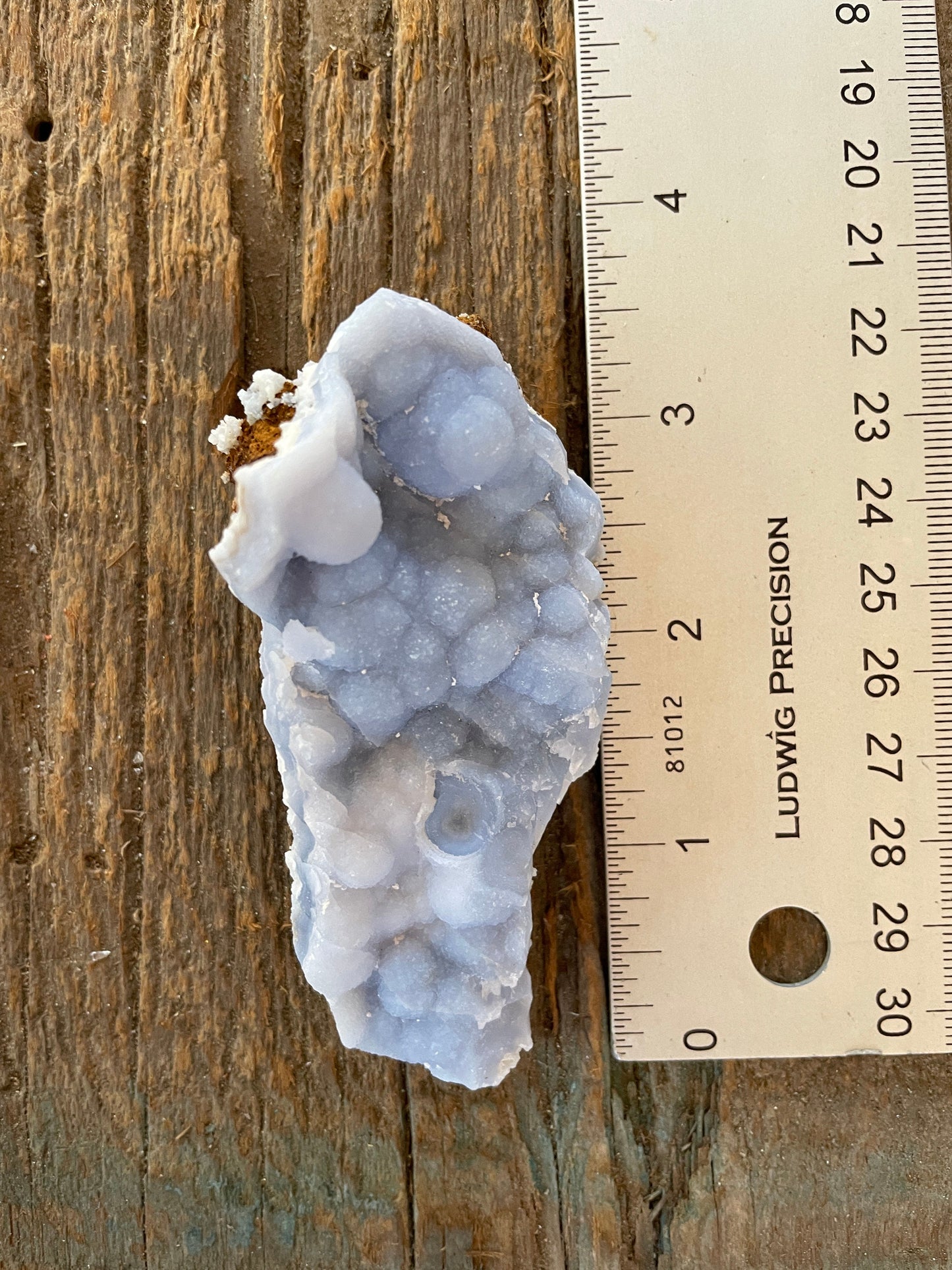 Blue Botryoidal Chalcedony Specimen 138.2g from Moquengua Near Puno, Peru Mineral Crystal