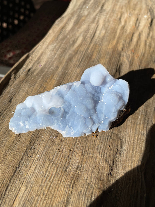 Blue Botryoidal Chalcedony Specimen 138.2g from Moquengua Near Puno, Peru Mineral Crystal