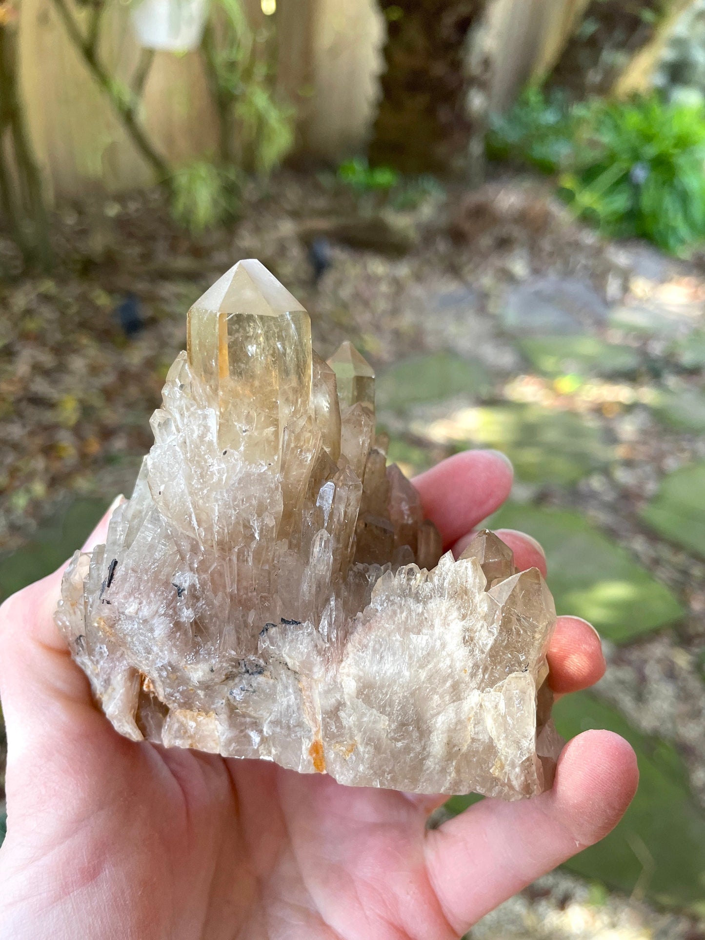 Natural Smokey Citrine Elestial Cathedral Quartz From Congo 265.3g Specimen Mineral Crystal