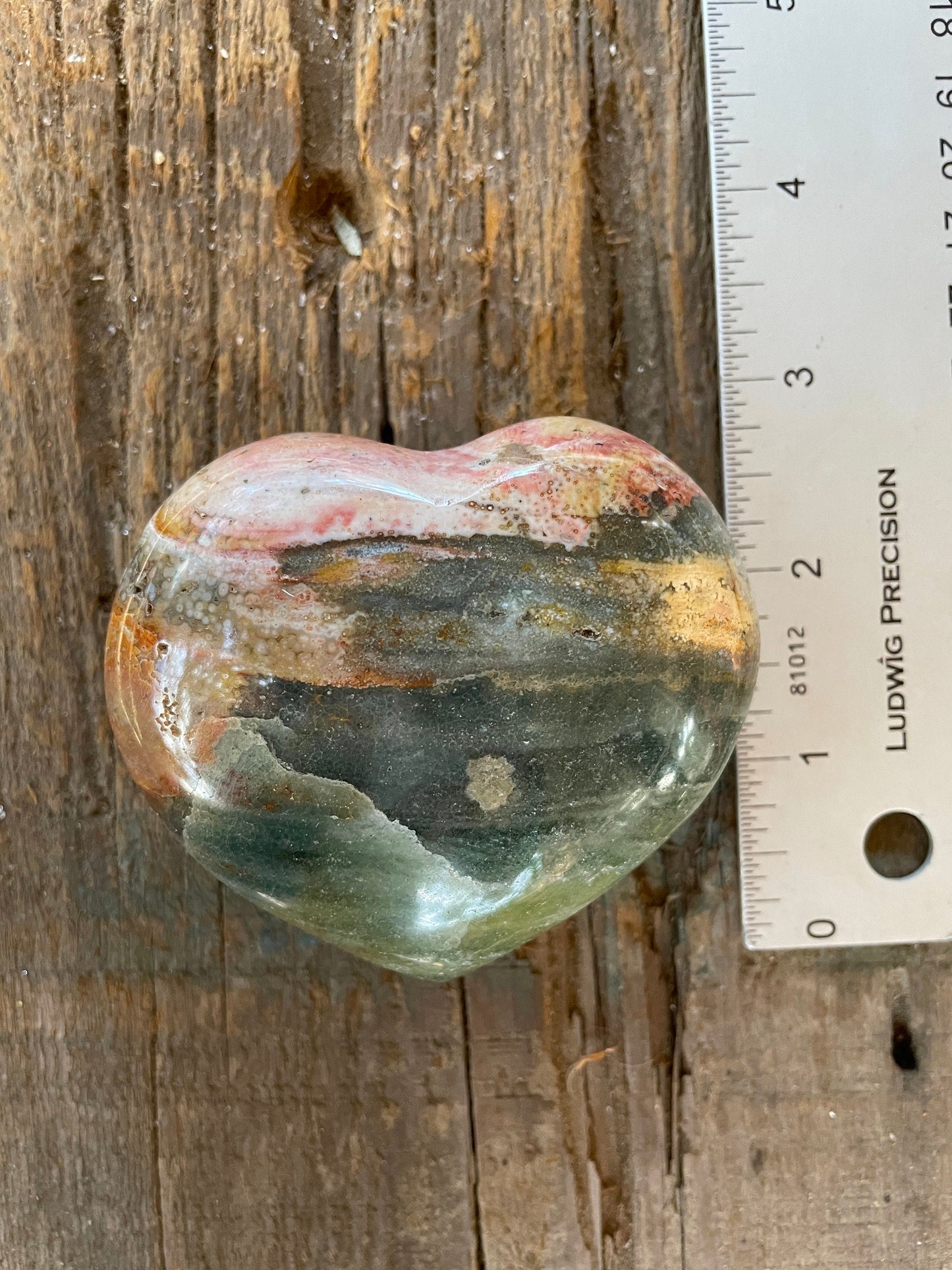 Beautiful Ocean Jasper Polished Heart Stone 263.6g From Madagascar Specimen Mineral Crystal