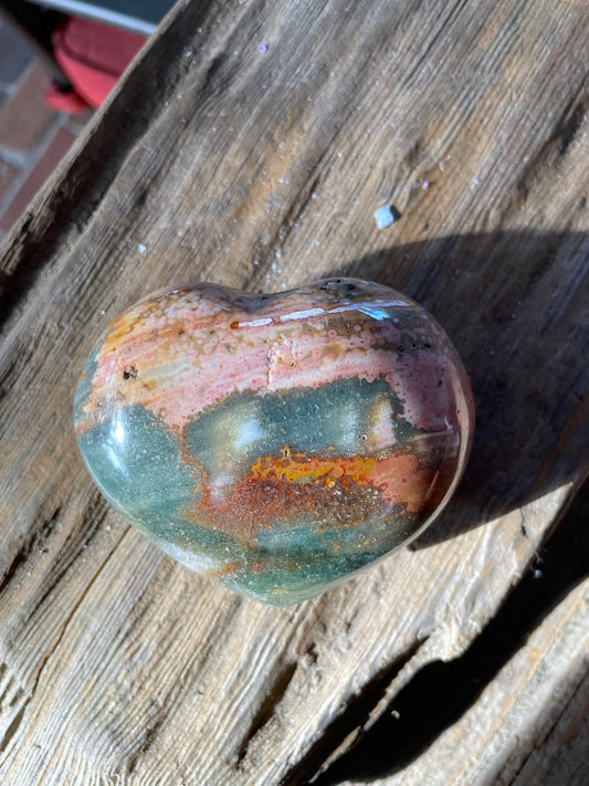 Beautiful Ocean Jasper Polished Heart Stone 263.6g From Madagascar Specimen Mineral Crystal