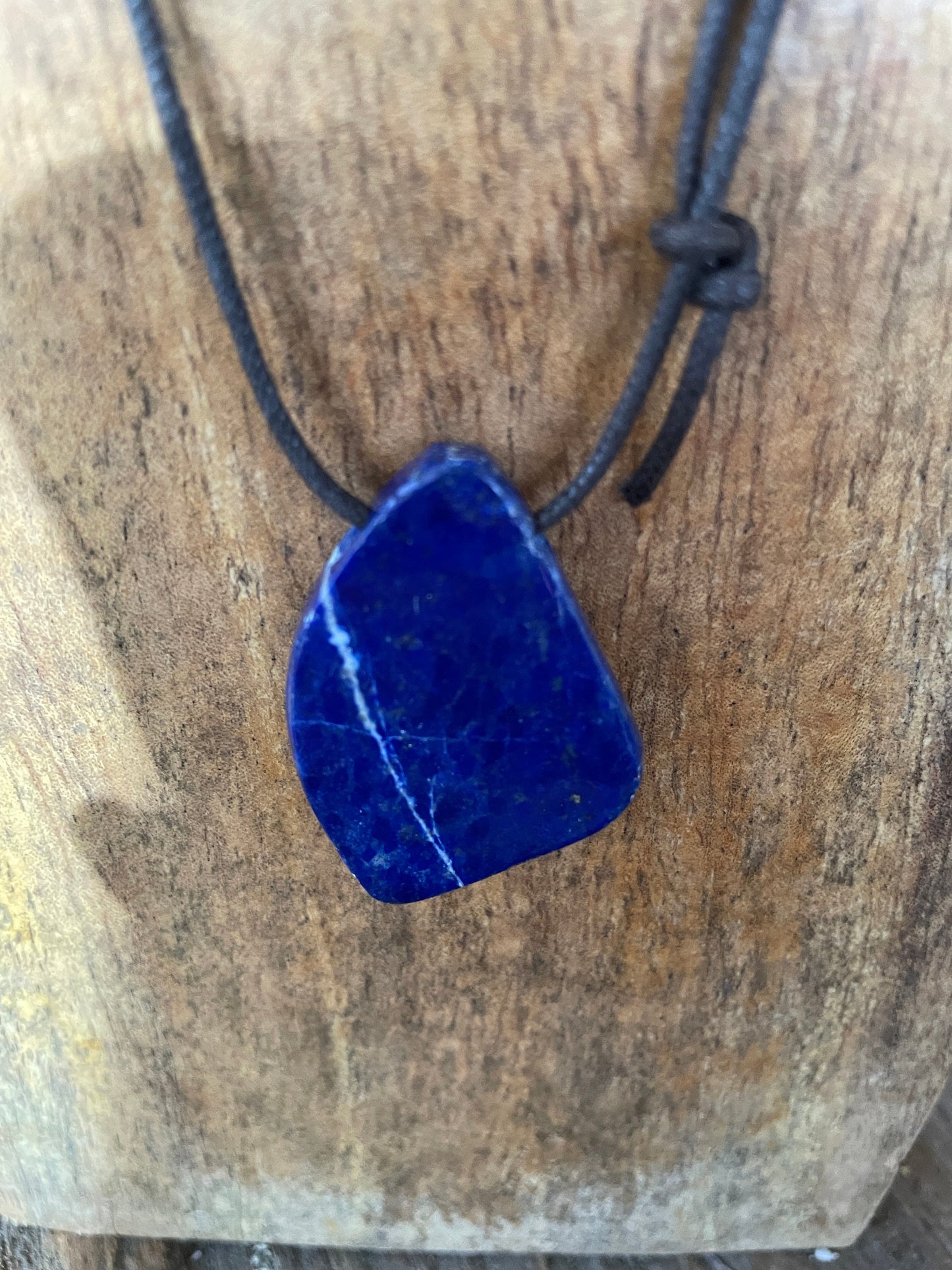 Polished and Hand Drilled Lapis Lazuli Pendant 38mm 1.5" From Afghanistan Necklace