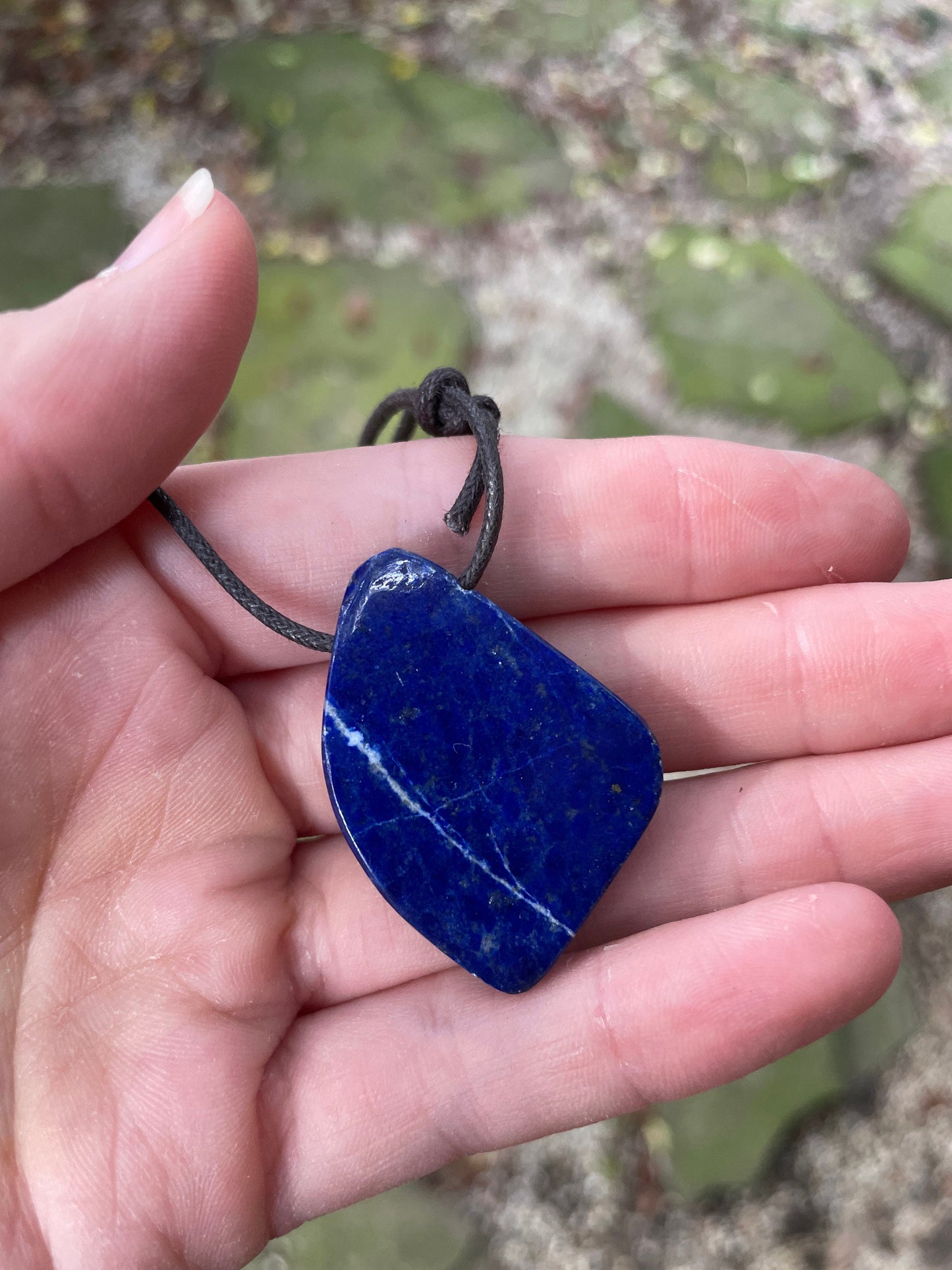 Polished and Hand Drilled Lapis Lazuli Pendant 38mm 1.5" From Afghanistan Necklace