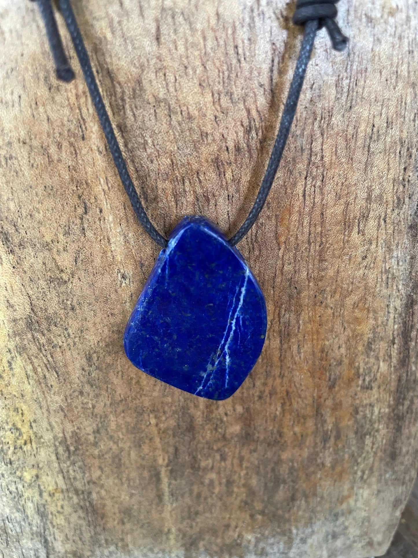 Polished and Hand Drilled Lapis Lazuli Pendant 38mm 1.5" From Afghanistan Necklace