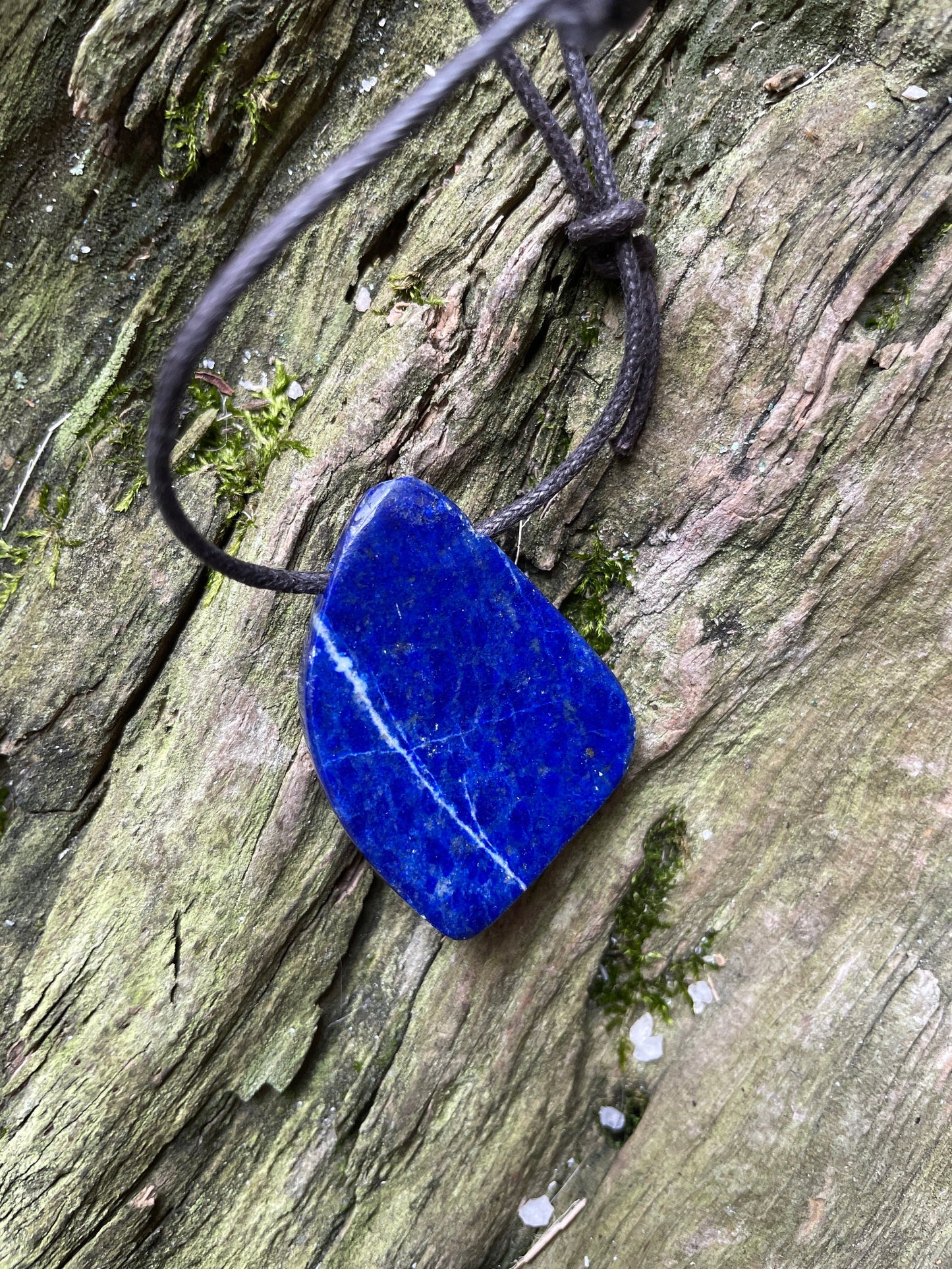 Polished and Hand Drilled Lapis Lazuli Pendant 38mm 1.5" From Afghanistan Necklace