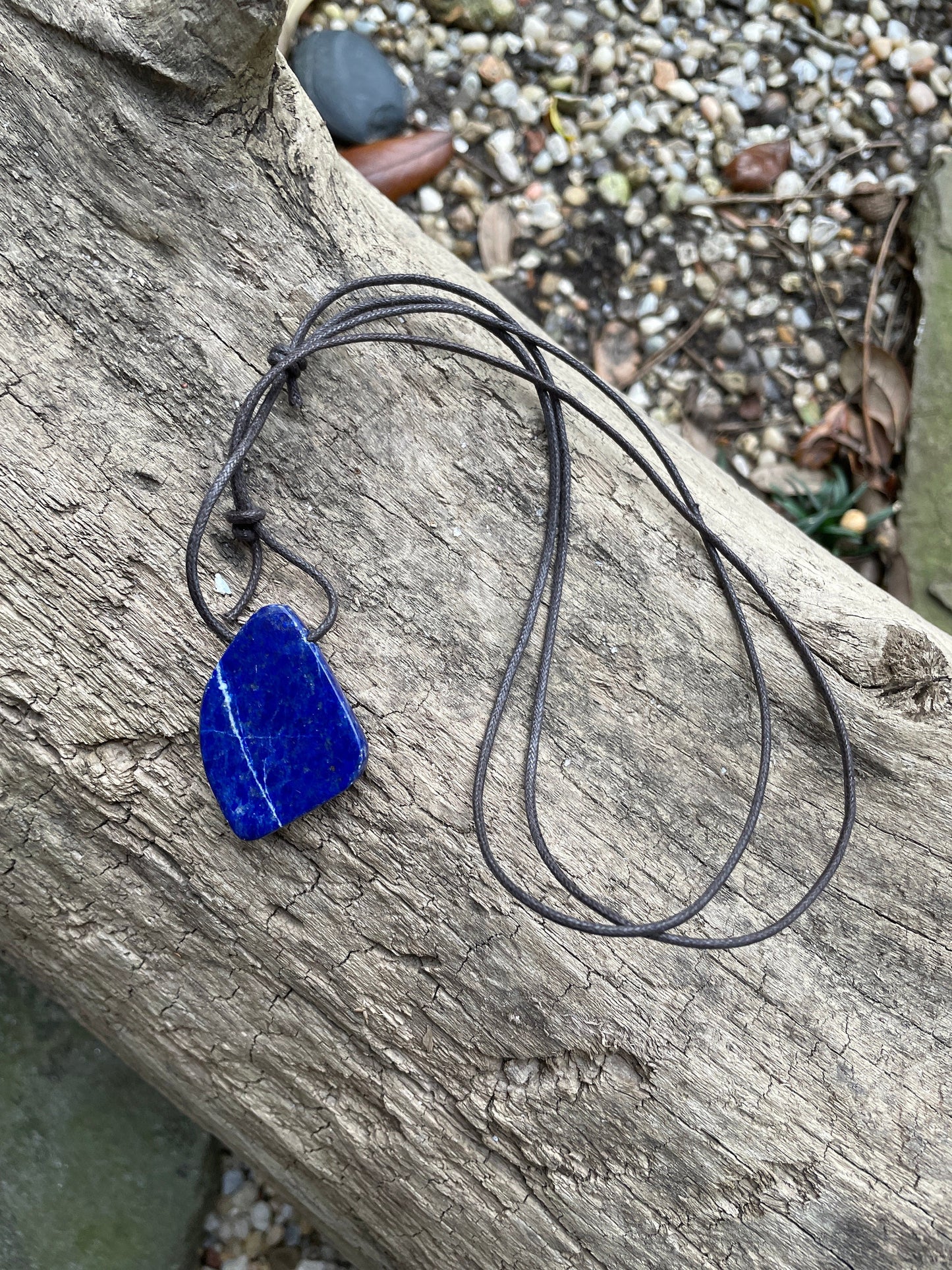 Polished and Hand Drilled Lapis Lazuli Pendant 38mm 1.5" From Afghanistan Necklace