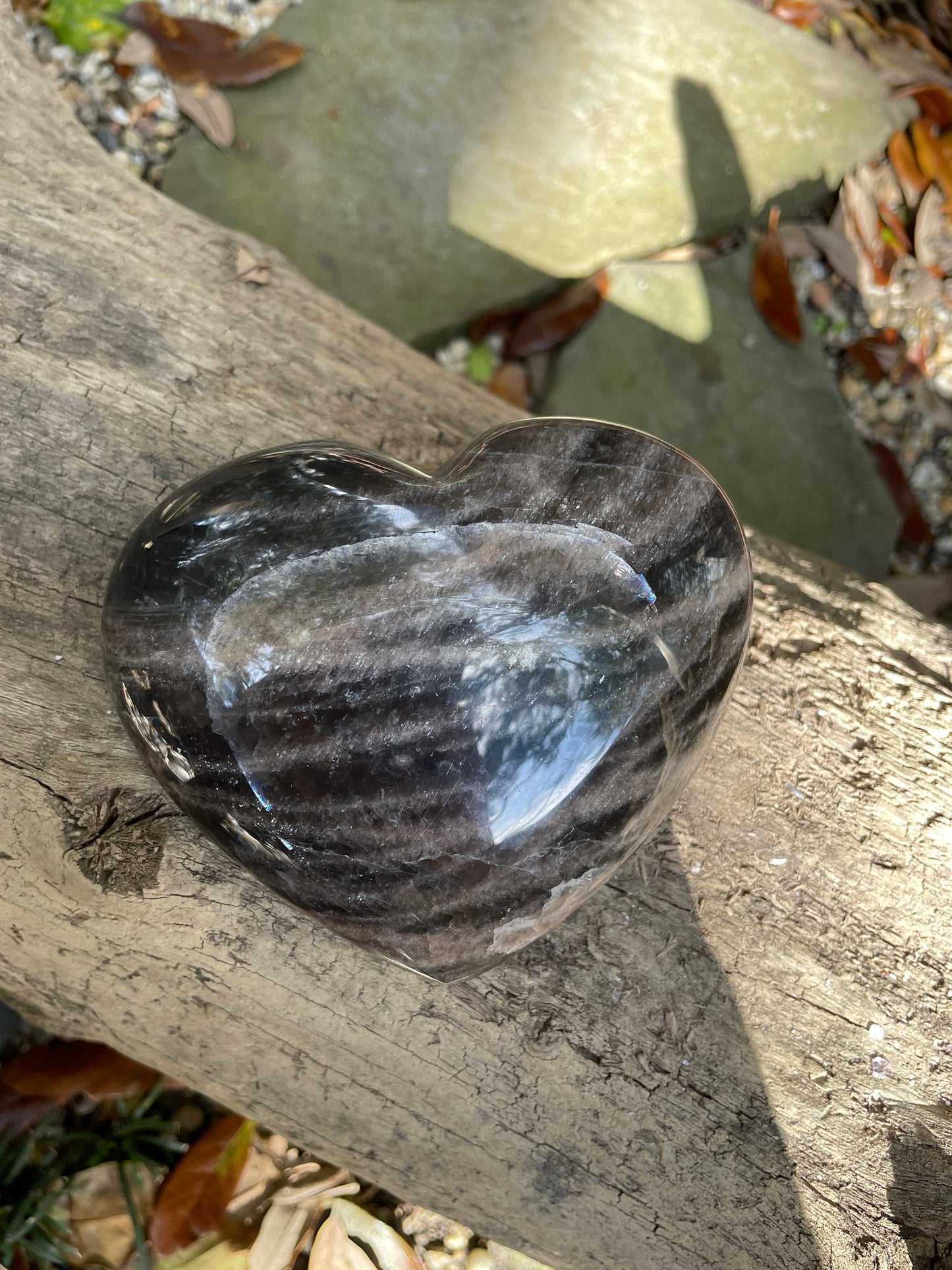 Black Moonstone Polished Heart Stone 494g 1lb 1.4oz Specimen From Madagascar Mineral Crystal