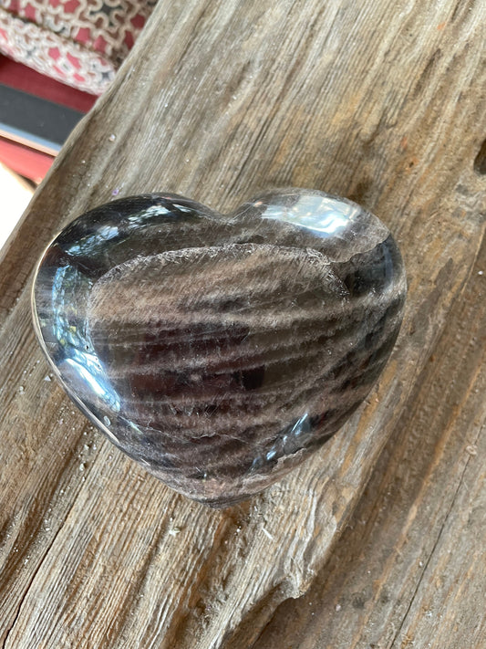 Black Moonstone Polished Heart Stone 494g 1lb 1.4oz Specimen From Madagascar Mineral Crystal