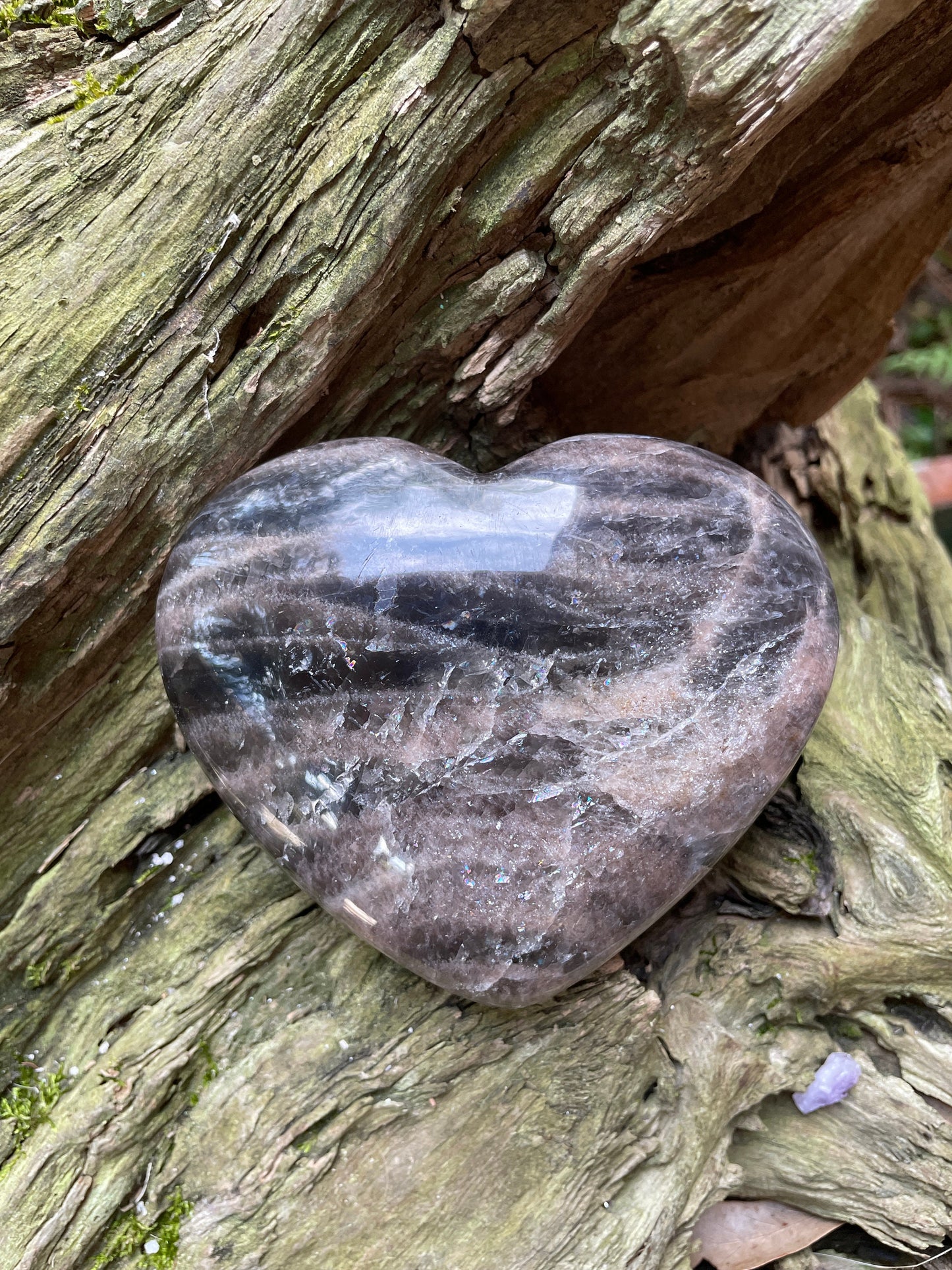 Black Moonstone Polished Heart Stone 494g 1lb 1.4oz Specimen From Madagascar Mineral Crystal