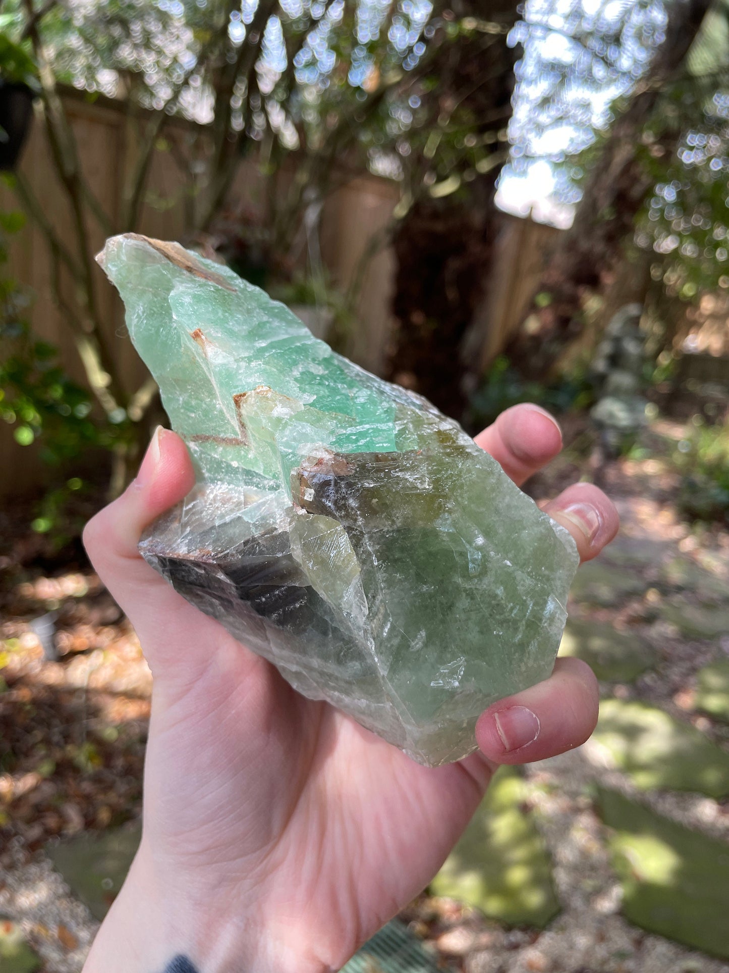 Beautiful Blue/Green Calcite Specimen from Mexico, 568g Mineral Crystal