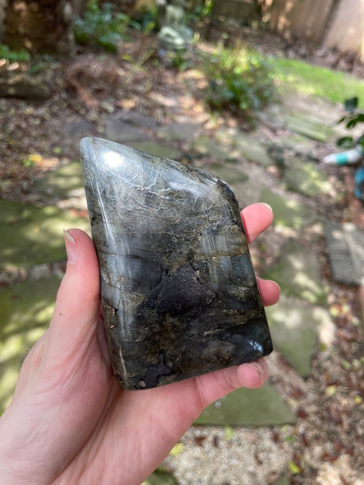 Polished Labradorite Freestanding Free form 466g 1lb 0.5ozSpecimen Great Flash Mineral Crystal