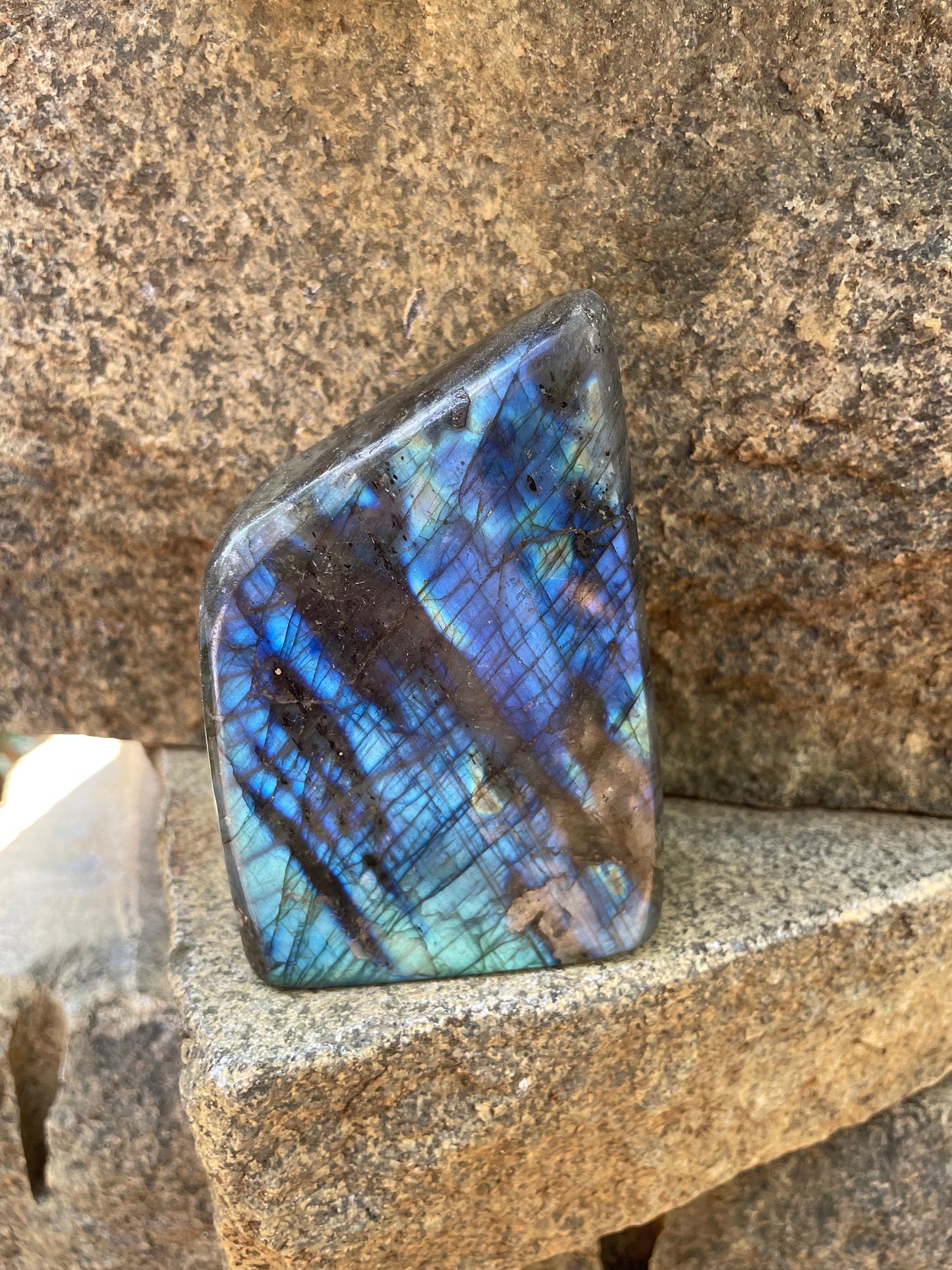 Polished Labradorite Freestanding Free form 466g 1lb 0.5ozSpecimen Great Flash Mineral Crystal