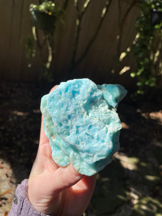 Raw Blue Aragonite Specimen From Afghanistan 382g Self Standing Crystal Mineral