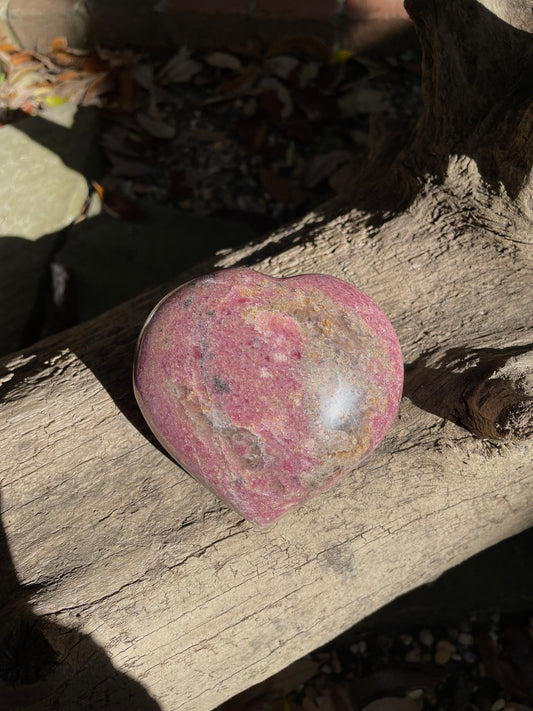 Beautiful Polished Heart Stone Rhodonite Specimen 548g From Madagascar Mineral Crystal