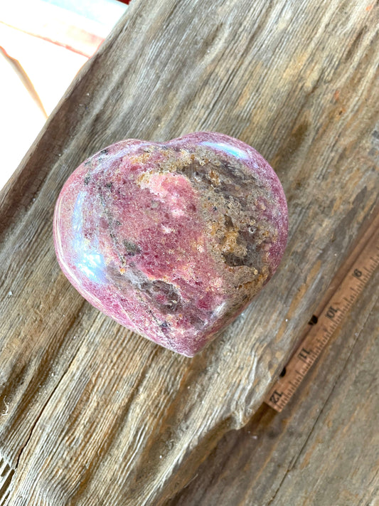 Beautiful Polished Heart Stone Rhodonite Specimen 548g From Madagascar Mineral Crystal