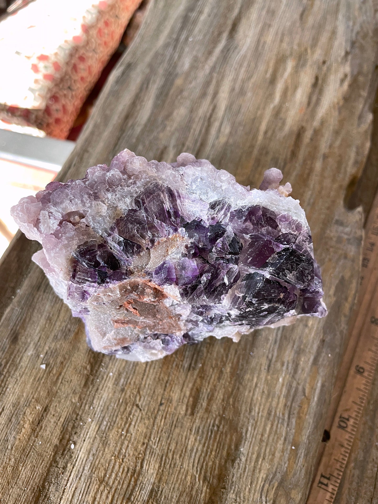 Purple Fluorite With Quartz Epimorphs Second Chance Vein, Tombstone AZ Mineral Crystal