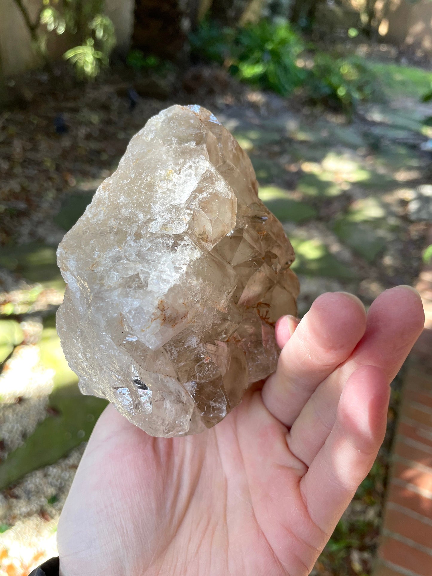 Smokey Elesital Quartz Specimen With hematite from Minas Gerais Brazil, 644g 1lb 6.8oz