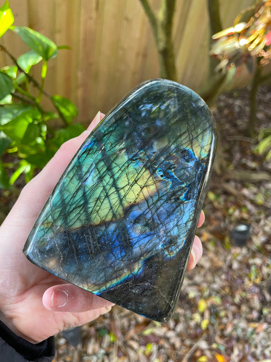Polished Rainbow Labradorite Free Form 810g 1lb 12.6oz From Madagascar Mineral Crystal