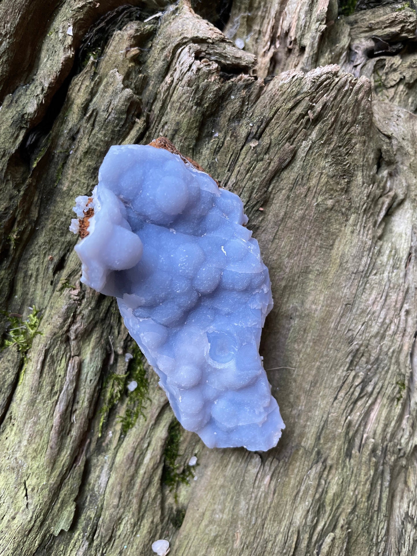 Blue Botryoidal Chalcedony Specimen 138.2g from Moquengua Near Puno, Peru Mineral Crystal
