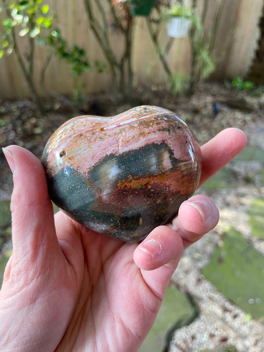 Beautiful Ocean Jasper Polished Heart Stone 263.6g From Madagascar Specimen Mineral Crystal