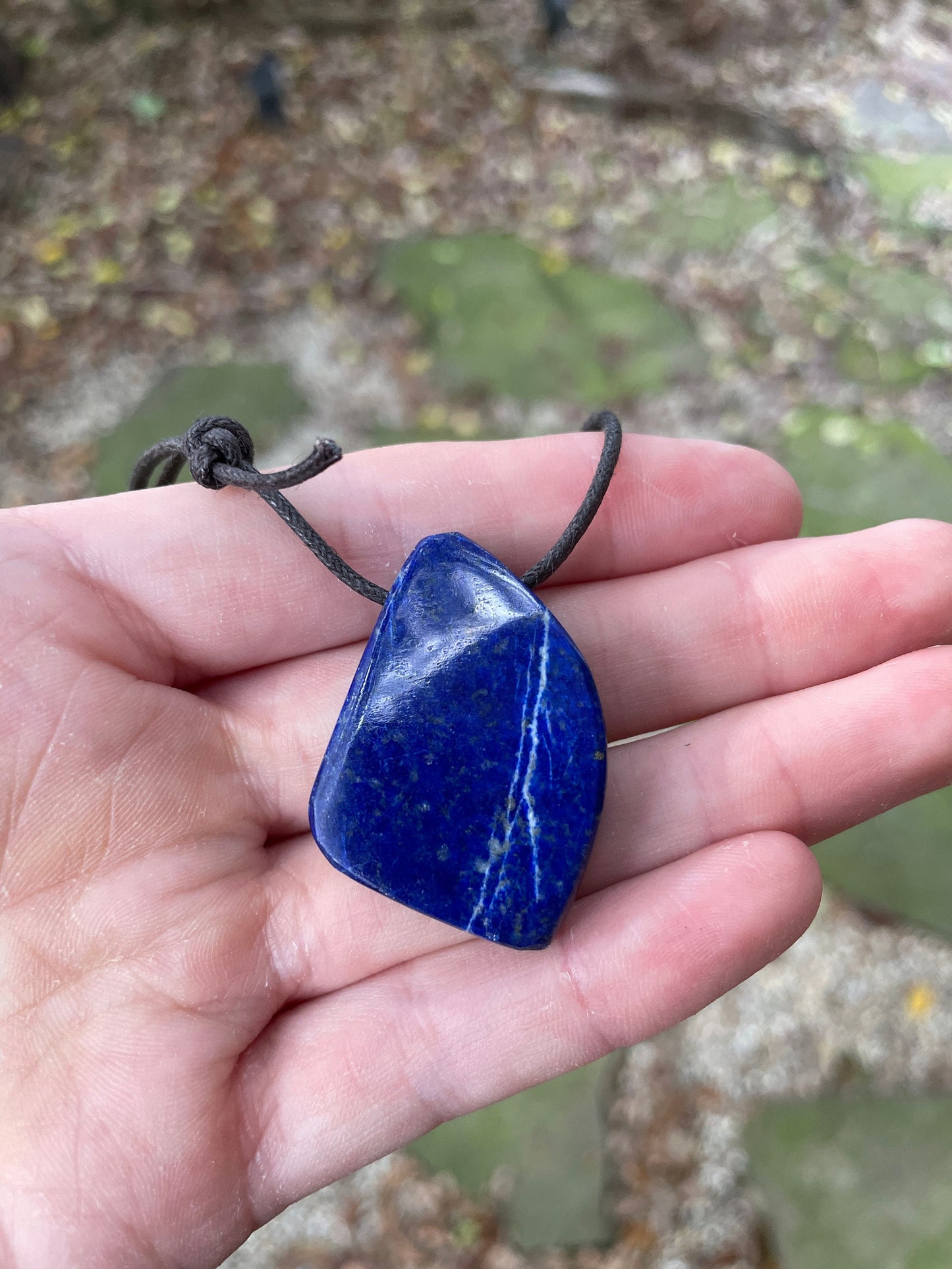 Polished and Hand Drilled Lapis Lazuli Pendant 38mm 1.5" From Afghanistan Necklace