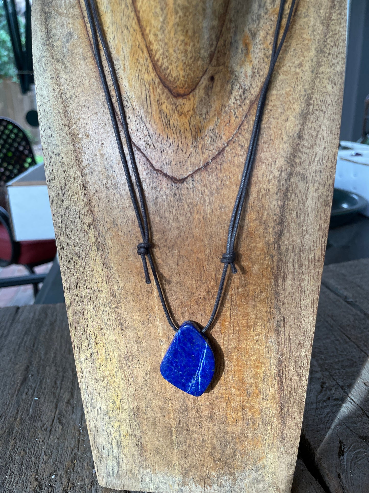 Polished and Hand Drilled Lapis Lazuli Pendant 38mm 1.5" From Afghanistan Necklace