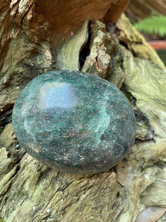 Deep Green Fuchsite palm stone 176.6g Specimen From Madagascar Crystals Minerals