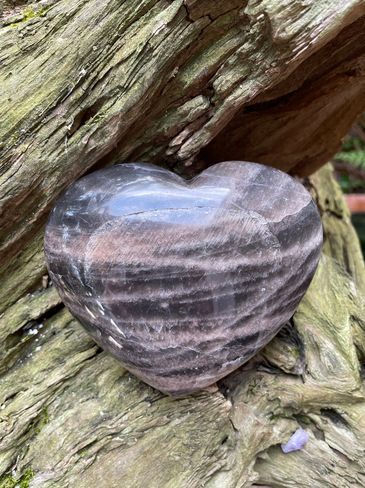 Black Moonstone Polished Heart Stone 494g 1lb 1.4oz Specimen From Madagascar Mineral Crystal
