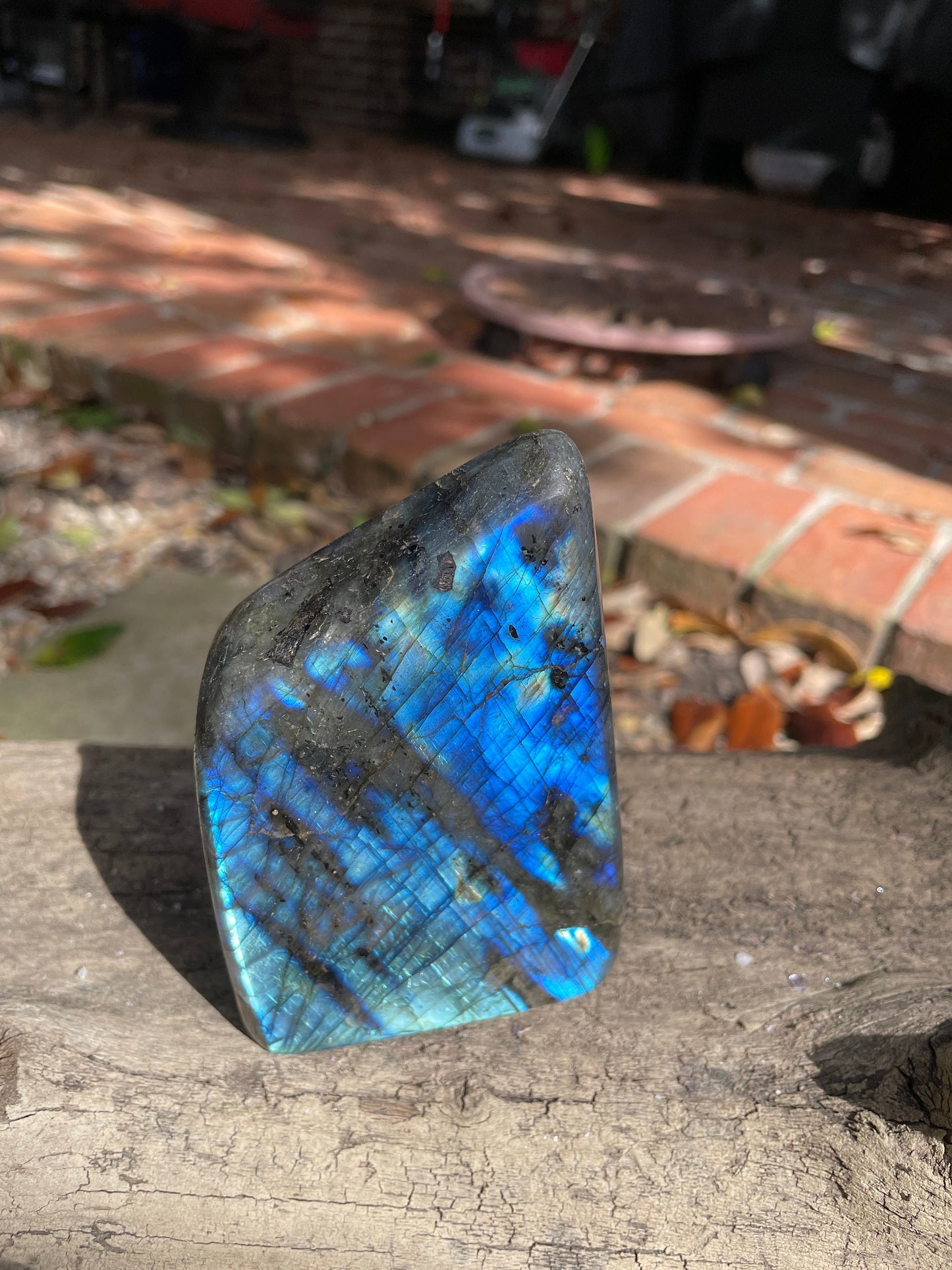 Polished Labradorite Freestanding Free form 466g 1lb 0.5ozSpecimen Great Flash Mineral Crystal