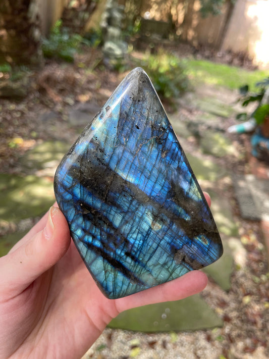 Polished Labradorite Freestanding Free form 466g 1lb 0.5ozSpecimen Great Flash Mineral Crystal