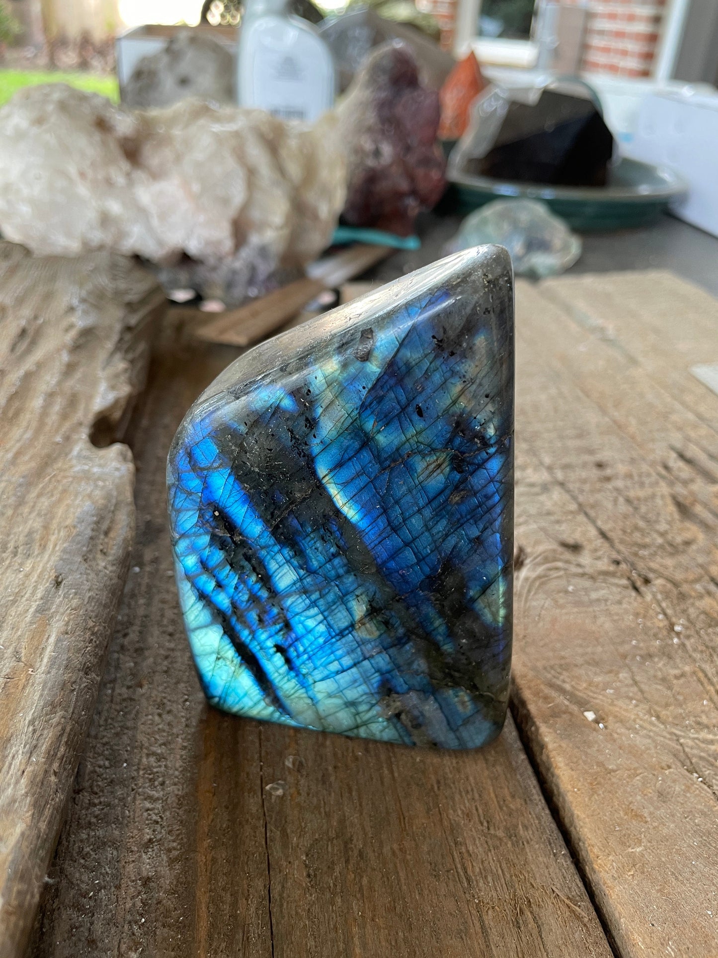Polished Labradorite Freestanding Free form 466g 1lb 0.5ozSpecimen Great Flash Mineral Crystal