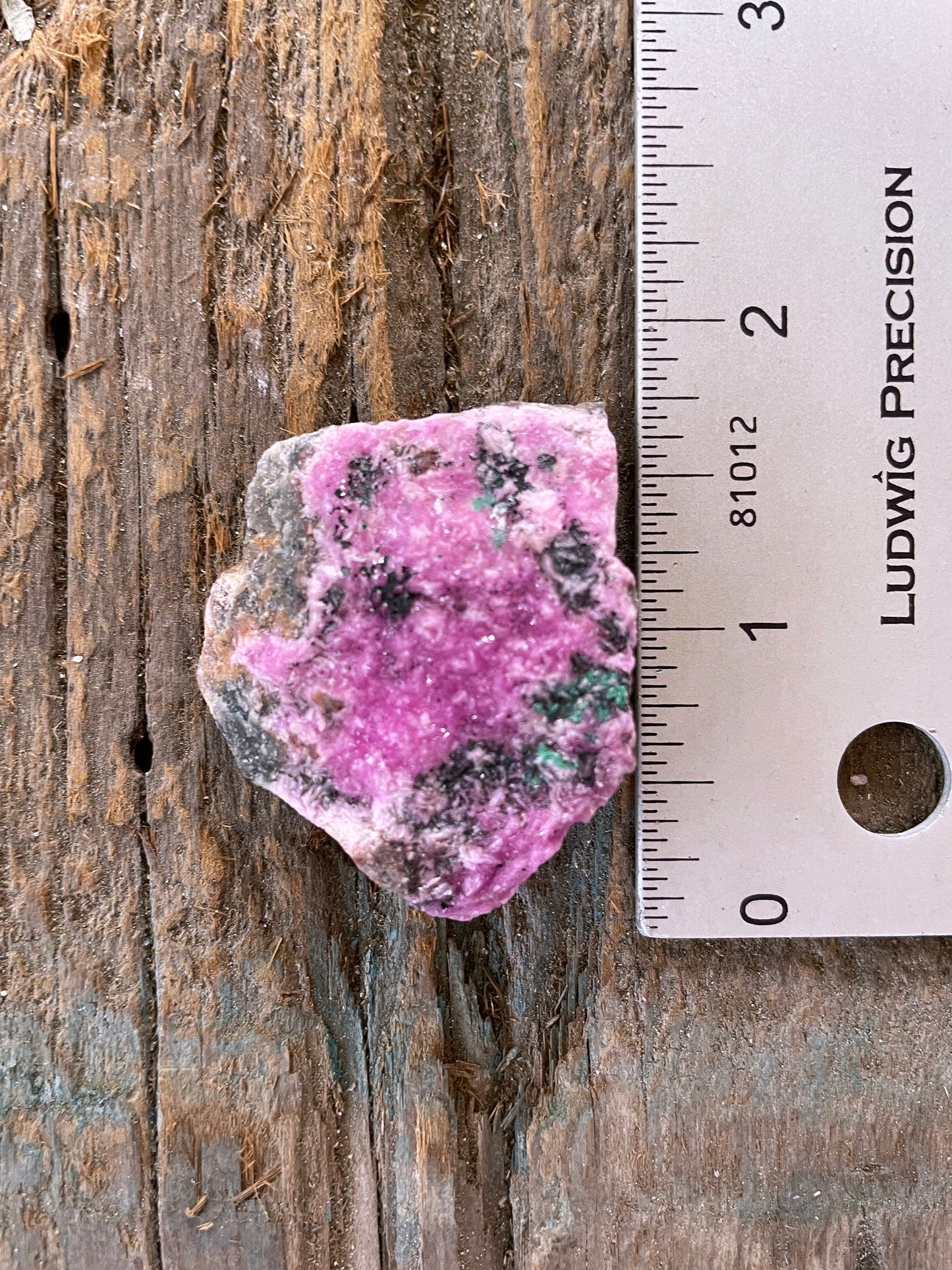 Cobalt and Calcite With Malachite From Zaire, 23.3g Specimen Mineral Crystal