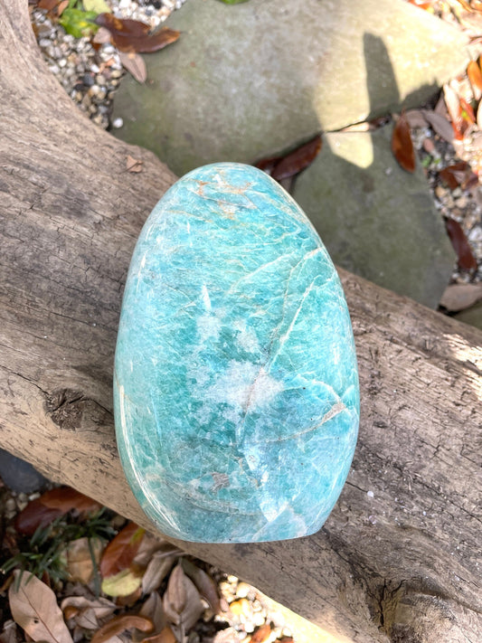 Vivid Polished Amazonite Free Form Display Specimen 830g 1lb 13.4oz From Madagascar
