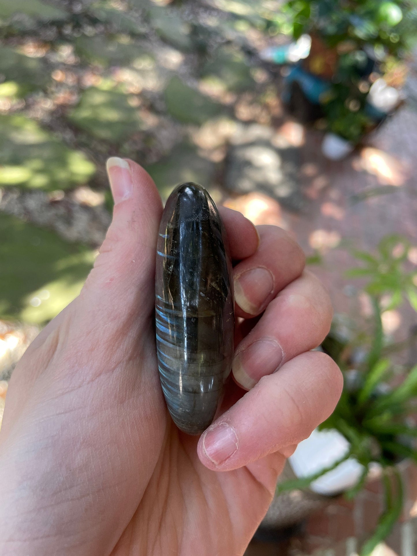 Small Polished Labradorite Palm Stone 86g Great Flash From Madagascar Mineral Crystal