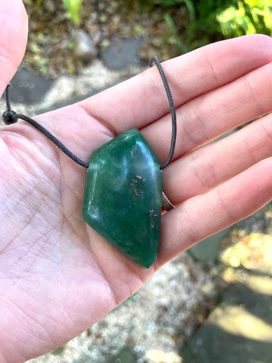 Polished and Drilled Jade Pendant, Necklace Specimen Mineral Crystal Jewelry
