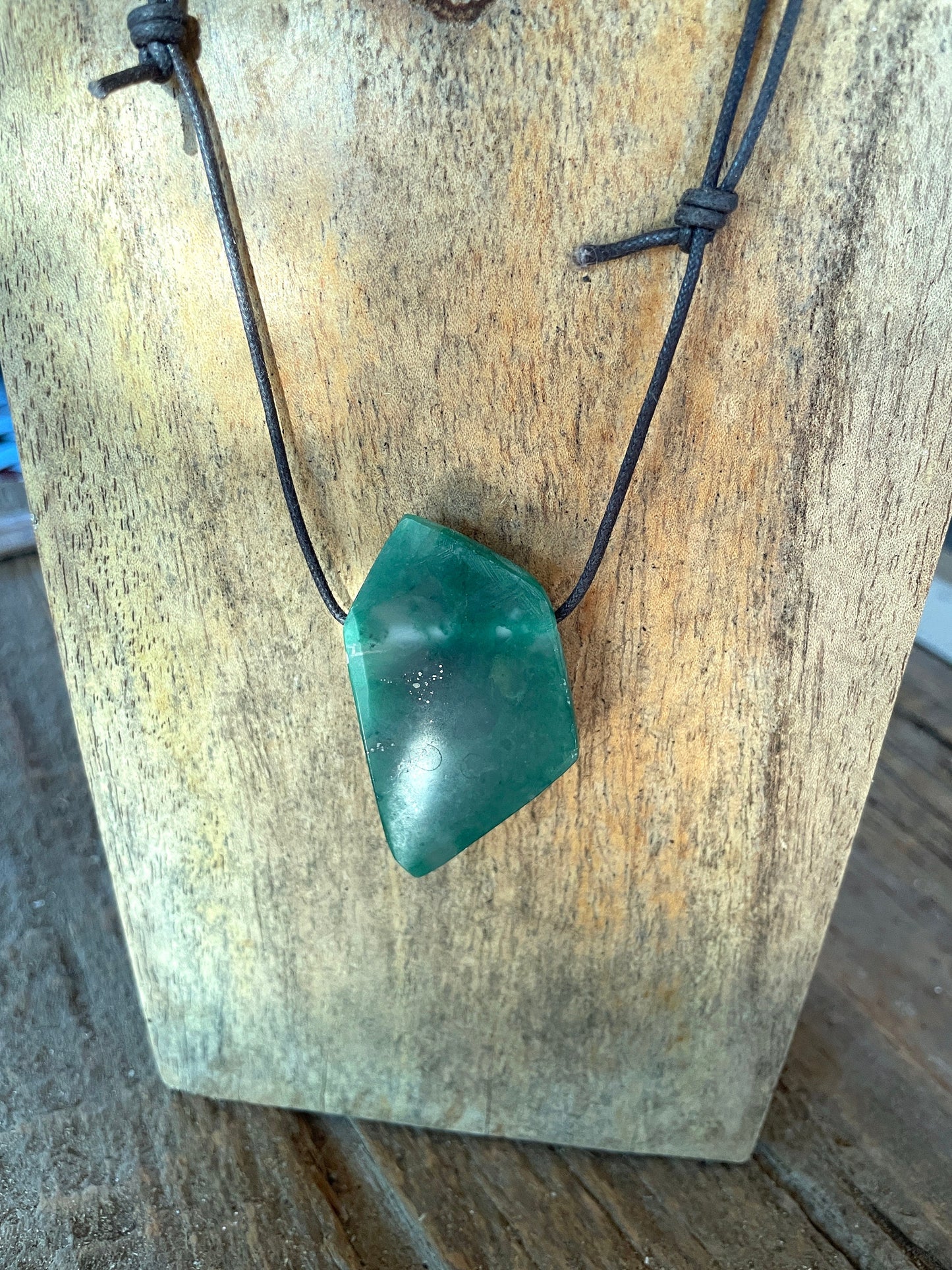 Polished and Drilled Jade Pendant, Necklace Specimen Mineral Crystal Jewelry