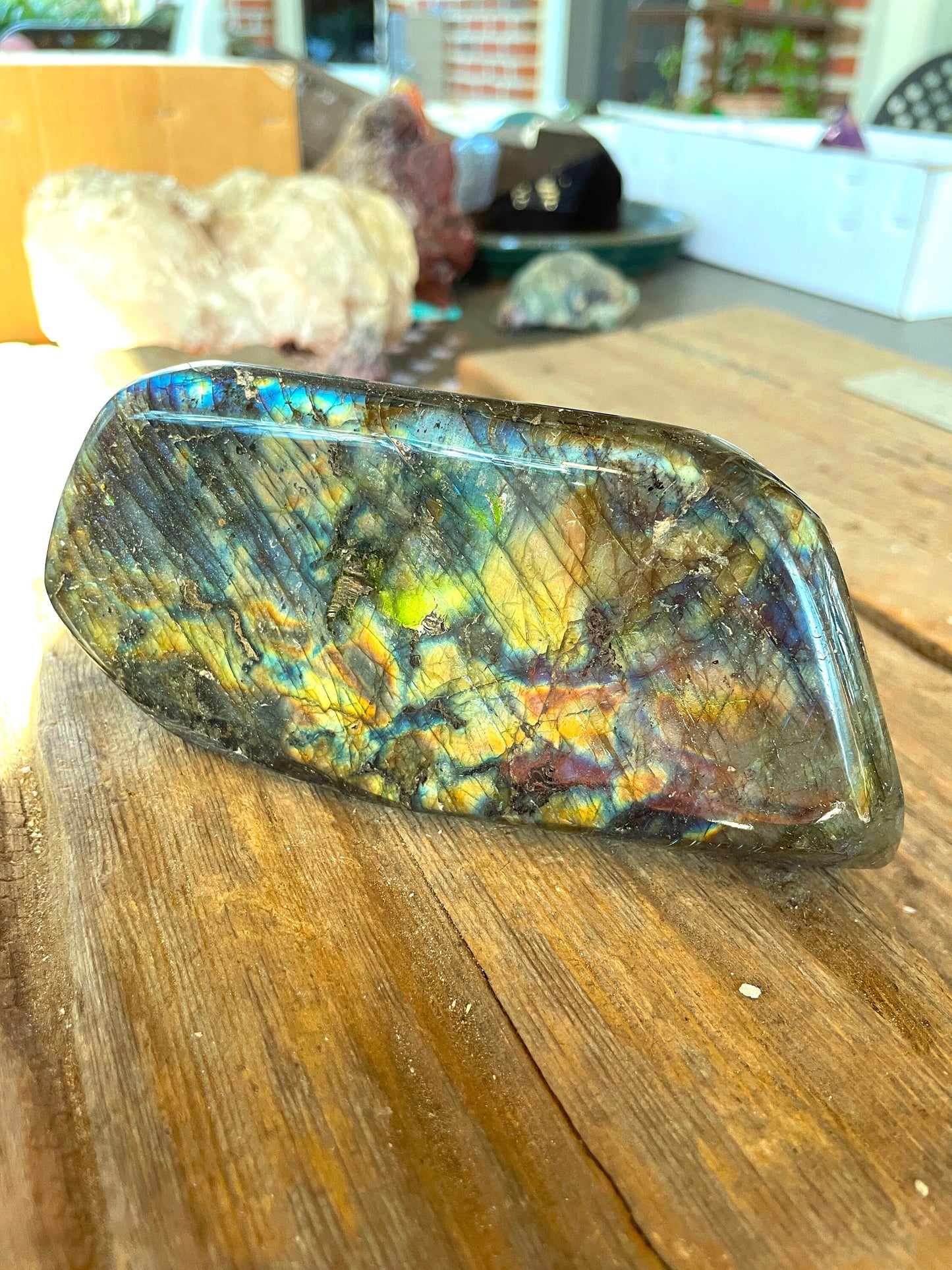 Polished Rainbow Labradorite Free Form 780g From Madagascar