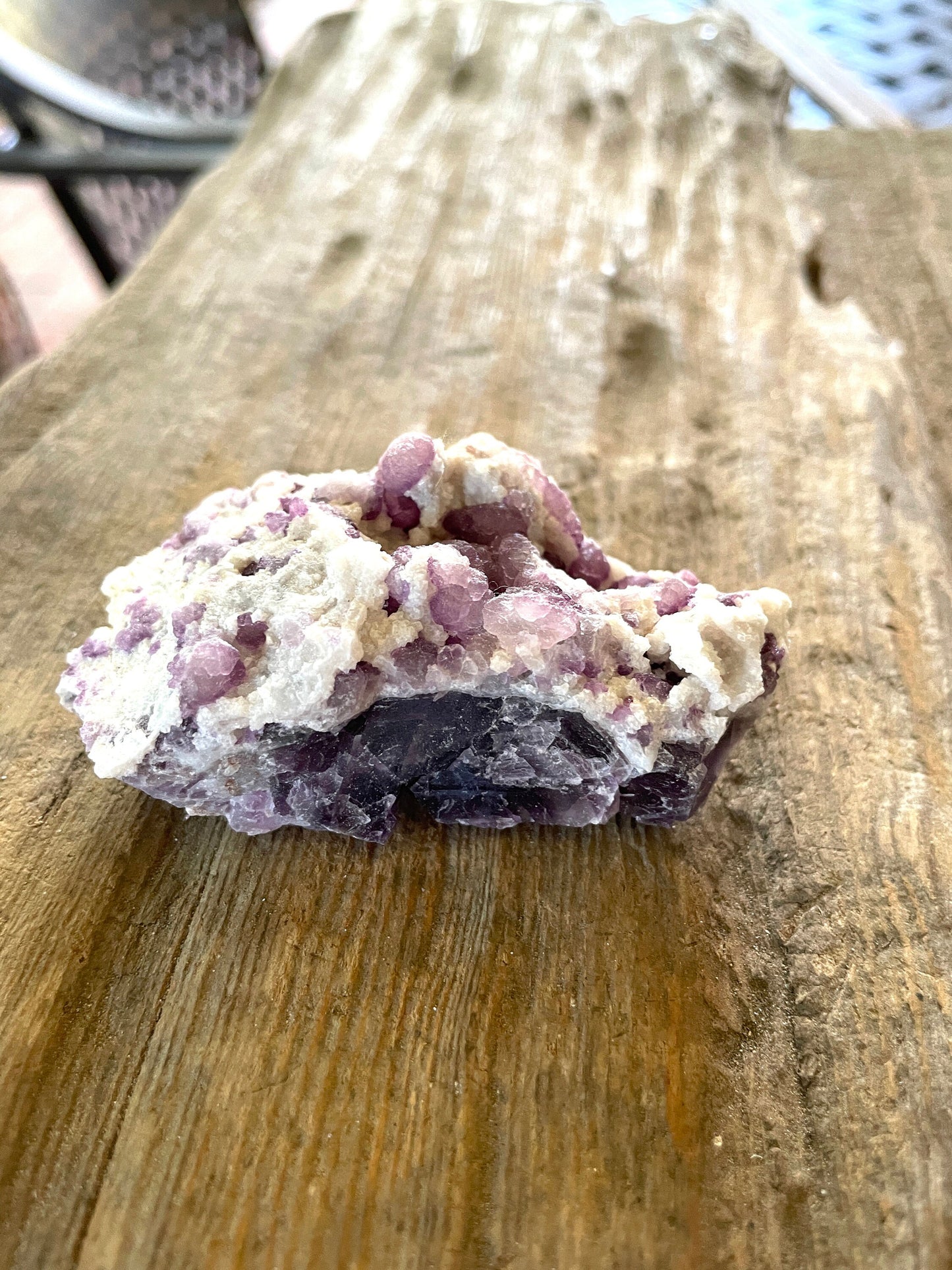 Purple Fluorite With Quartz Epimorphs Second Chance Vein, Tombstone AZ 92.2g Mineral Crystal