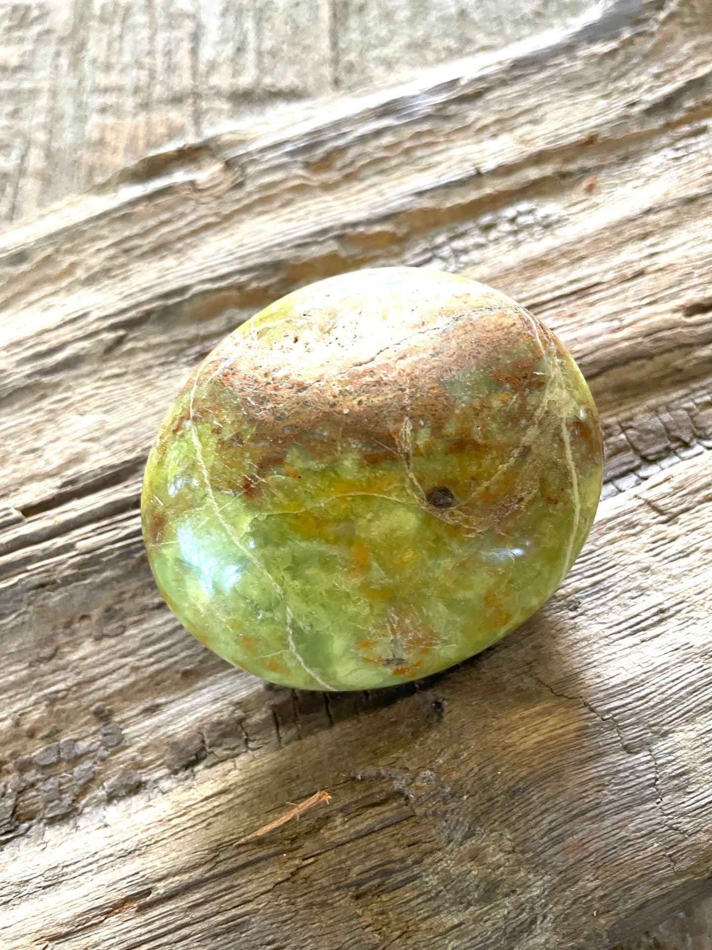 Polished Green Opal Palm Stone From Madagascar, Specimen 86.4g Mineral Crystal
